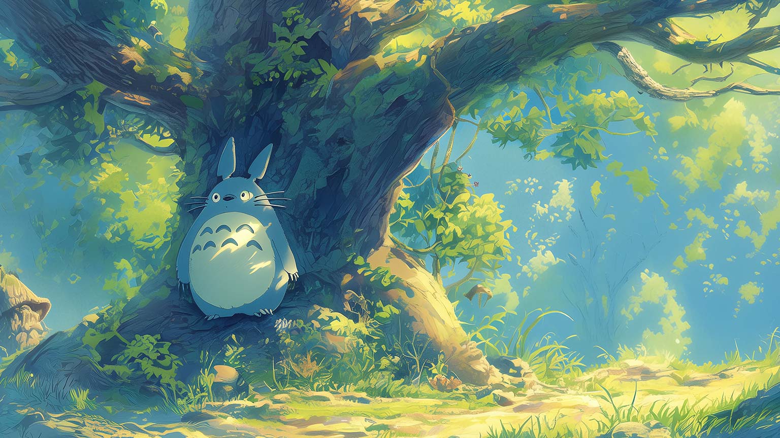 1536x864 Studio Ghibli Totoro Forest Desktop Wallpaper Wallpaper 4k