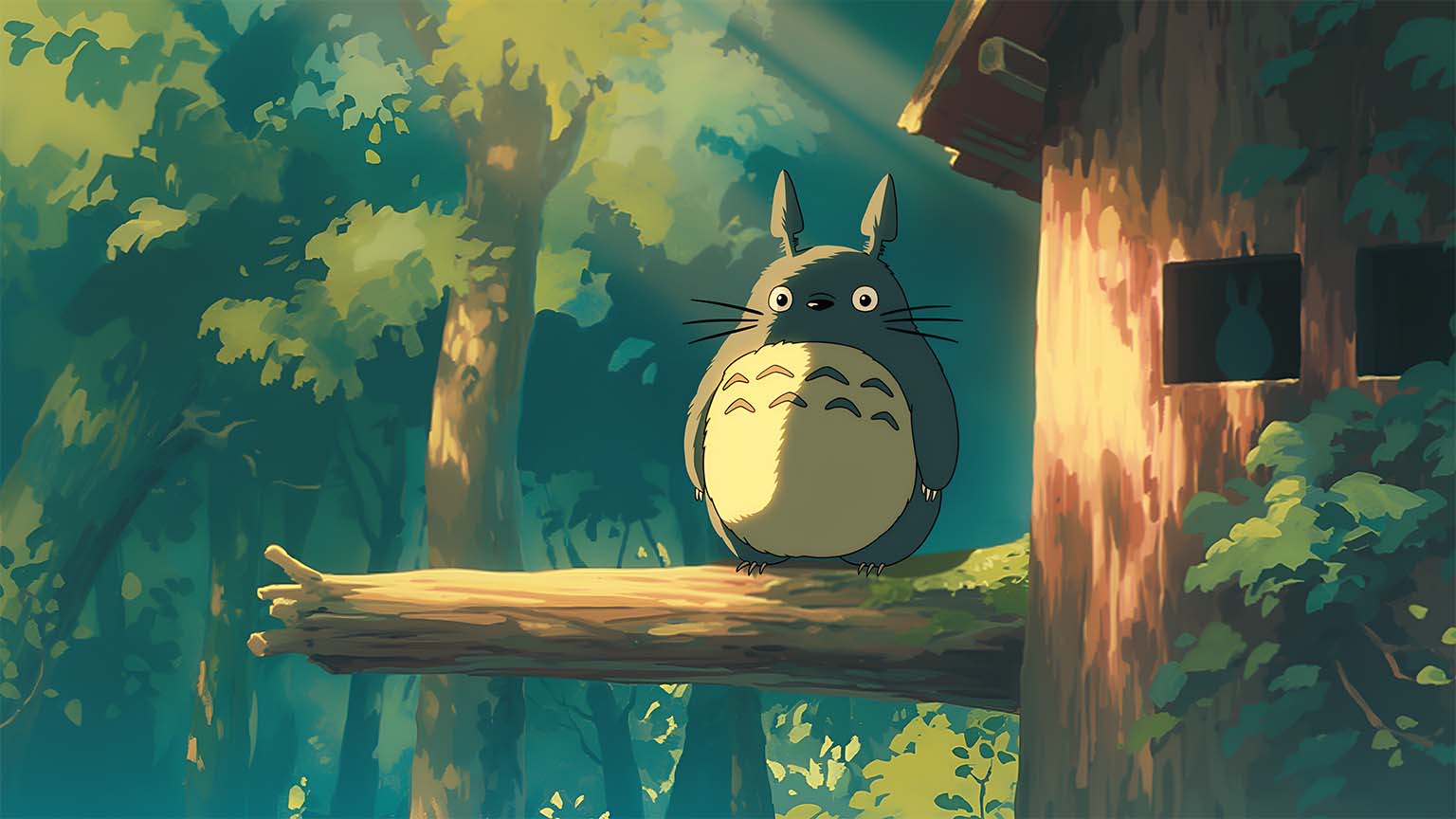 1536x864 Totoro Forest Ghibli Desktop Wallpaper 4K Wallpaper