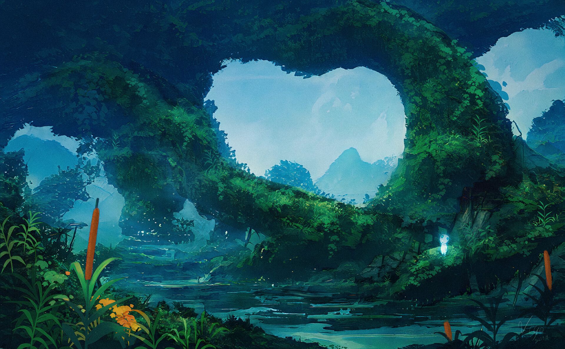 1920x1187 Ghibli forest