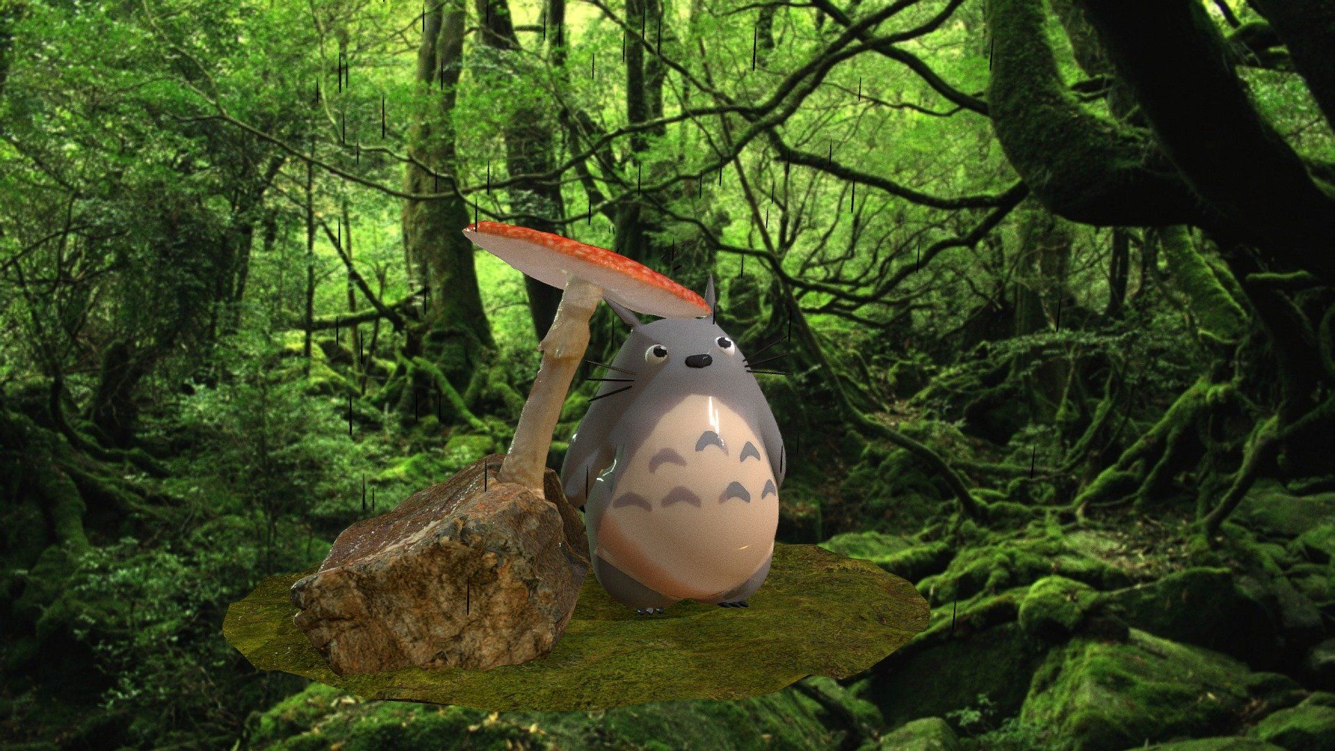 1920x1080 Ghibli Spirit of the Forrest Free 3D model by SOLIDISM [76026c7]