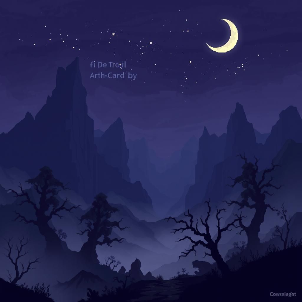 1024x1024 Dive into a Dark Fantasy Pixel Art Landscape