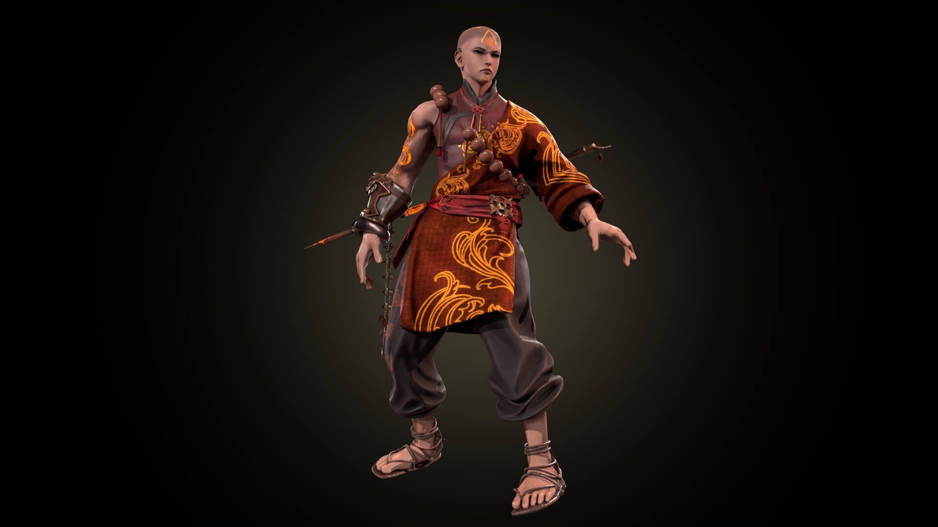 1920x1080 Warrior Monk Model