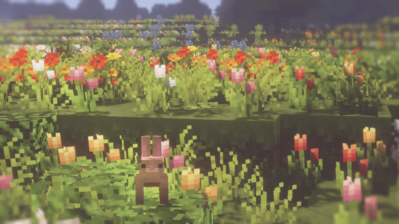 1280x720 Minecraft Flowers Wallpaper