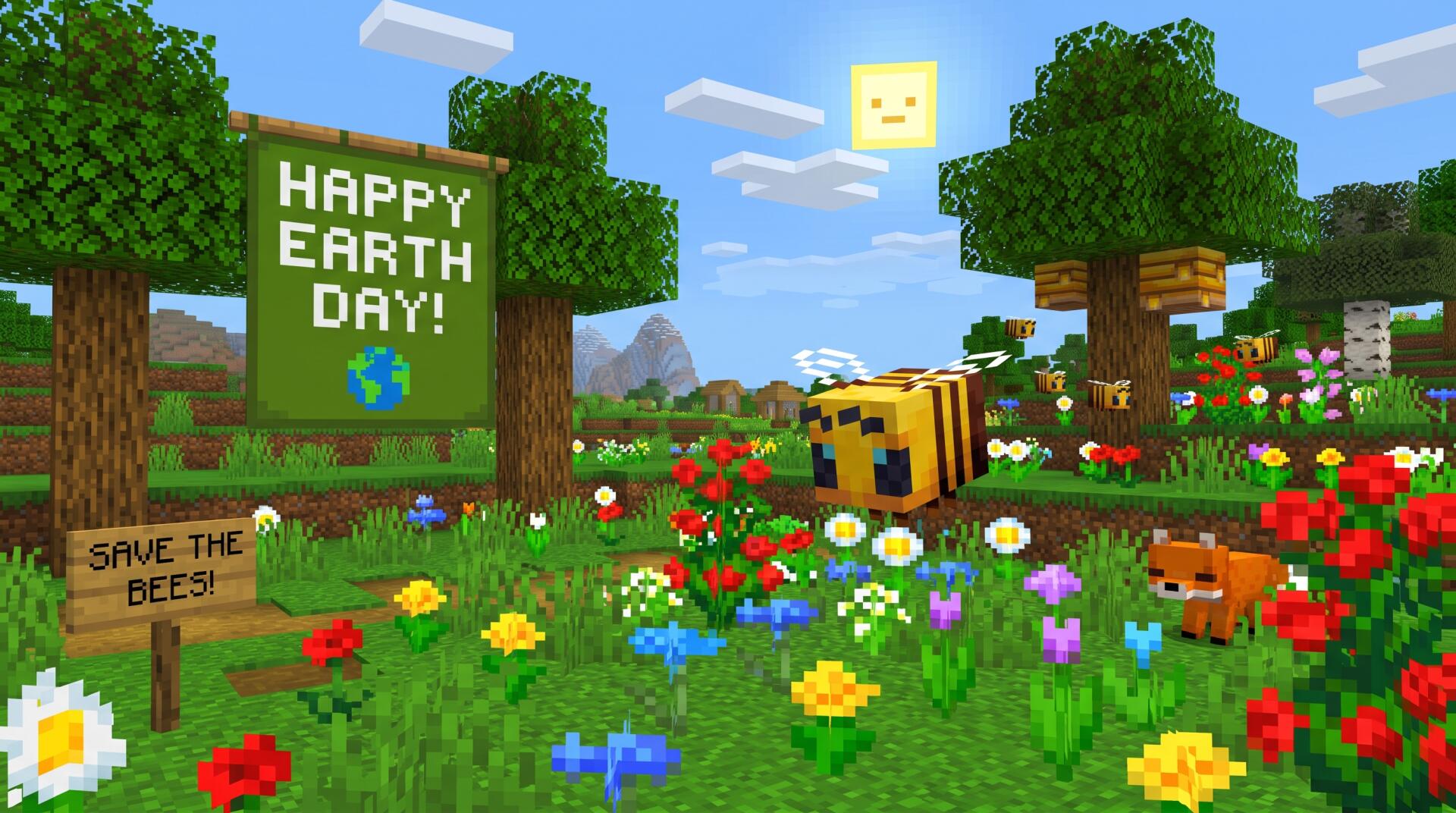 1920x1072 Minecraft Earth Day 2K Quad HD Wallpaper