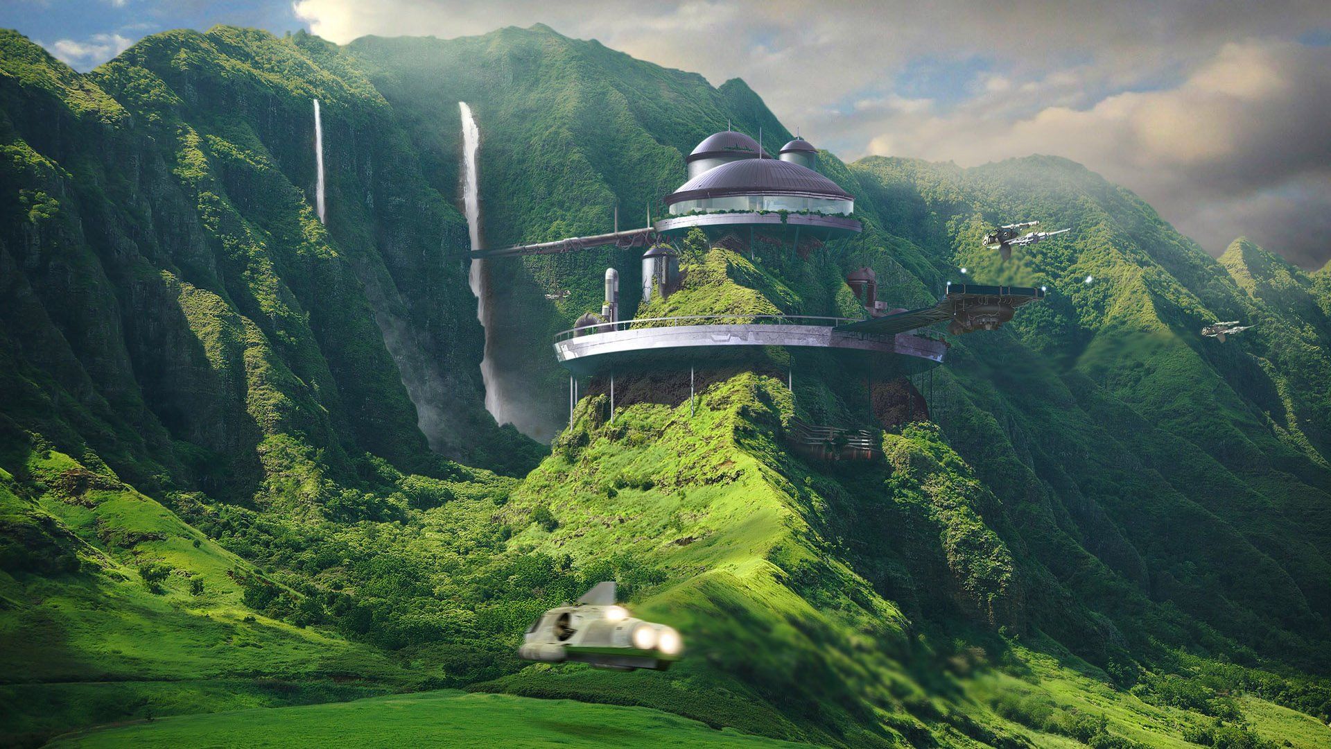 1920x1080 Sci Fi Mountain Retreat HD Wallpaperx1080