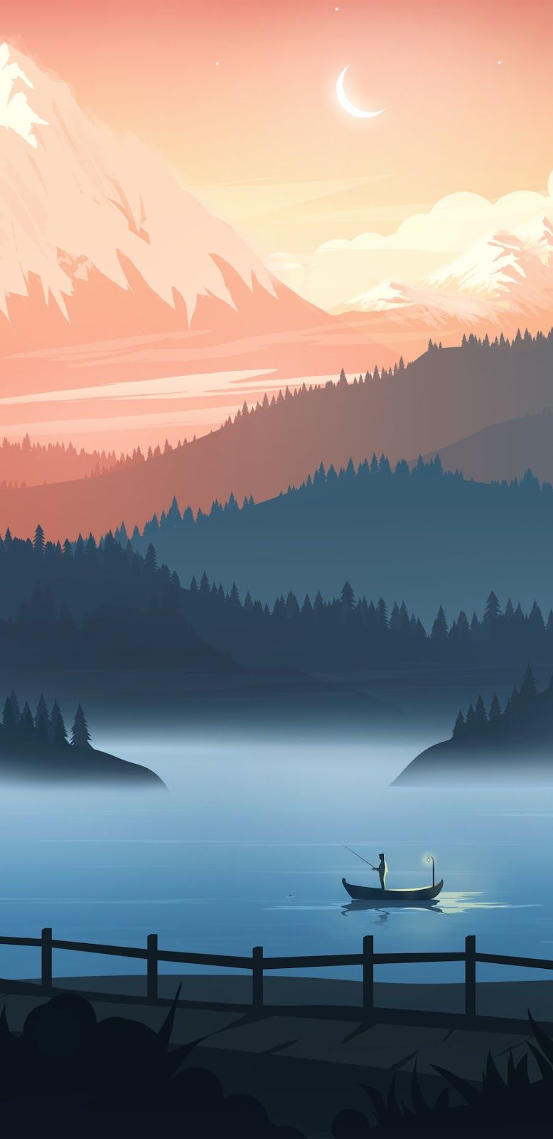 778x1600 Mountain Retreat, Artistic Lake Mobile Wallpaper Mobile Walls
