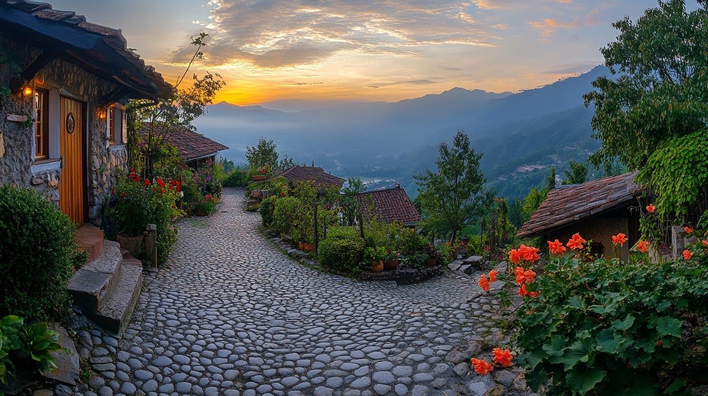 1456x816 Free Sunset Mountain Retreat Image, Mountains, Retreat