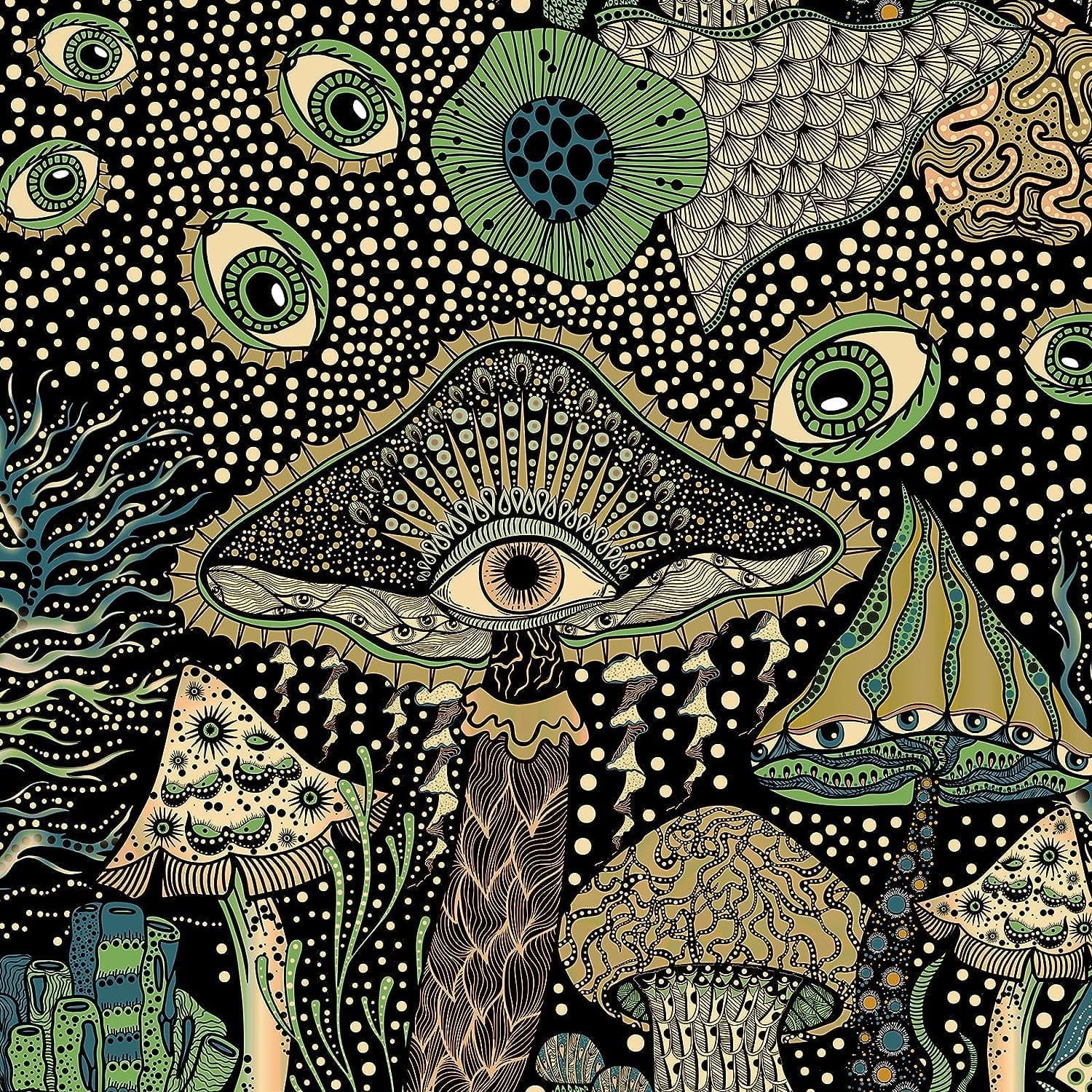1500x1500 DAZLUTE Mushroom Peel and Stick Wallpaper, Mysterious Removable Wallpaper 17.7 x Eyes Design Vinyl Self Adhesive Contact Paper for Bedroom Bathroom