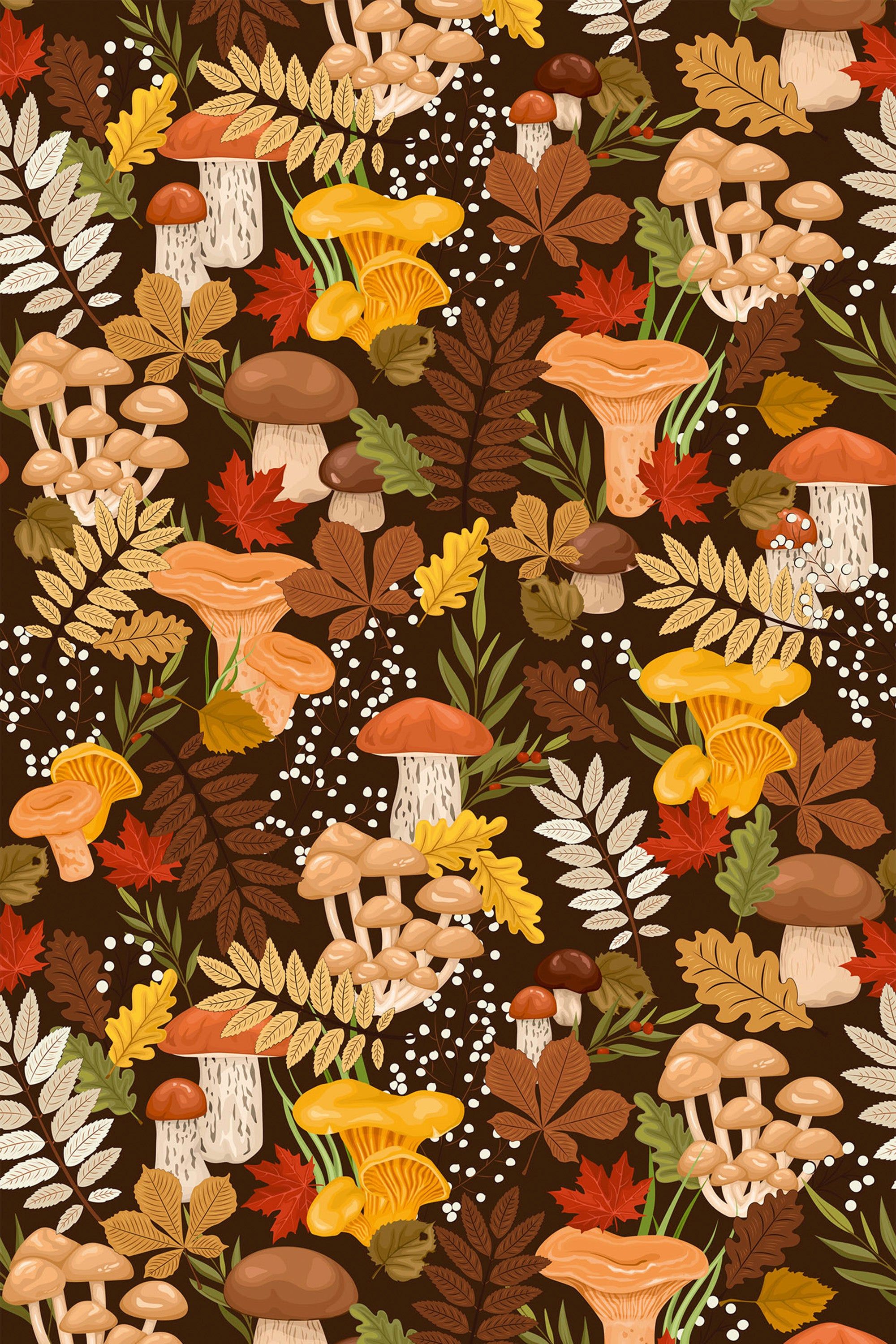 2000x3000 Autumn mushroom Peel and Stick Removable Wallpaper