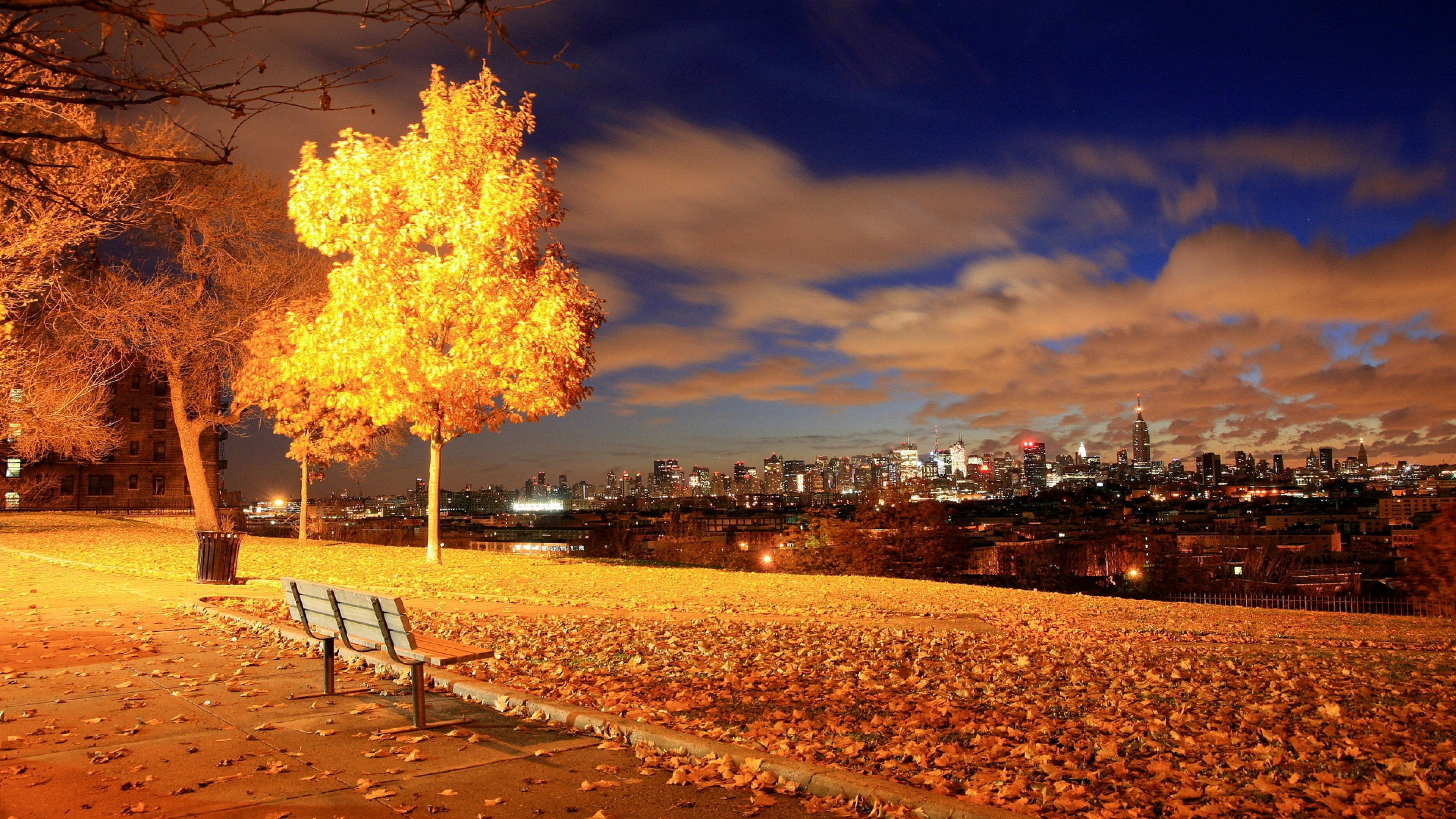3840x2160 Autumn Town Wallpaper