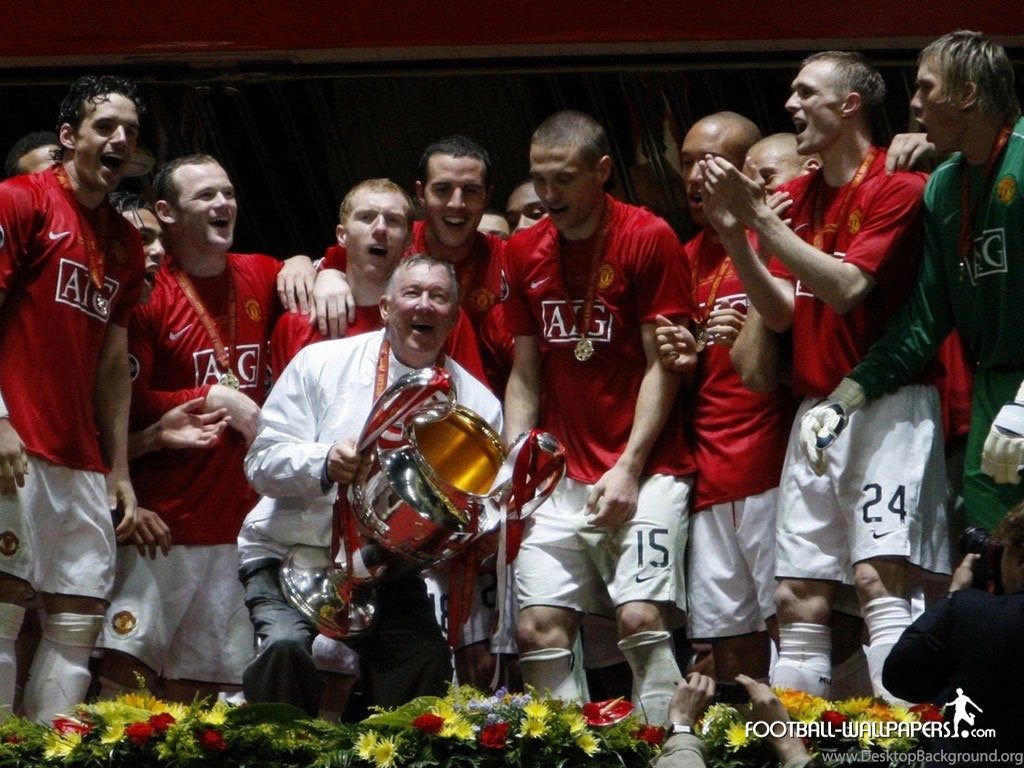 1024x768 Manchester United Champions League Wallpaper