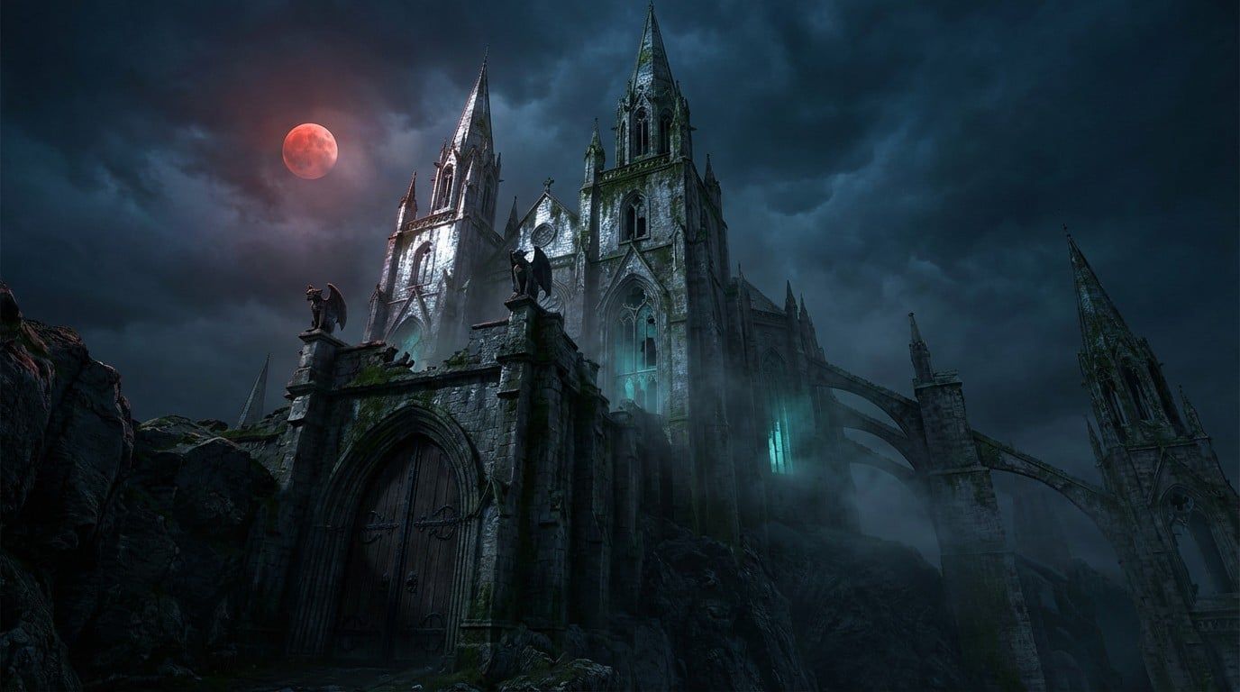 1376x768 Download Gothic Castle Nightmare Image, Castle, Medieval