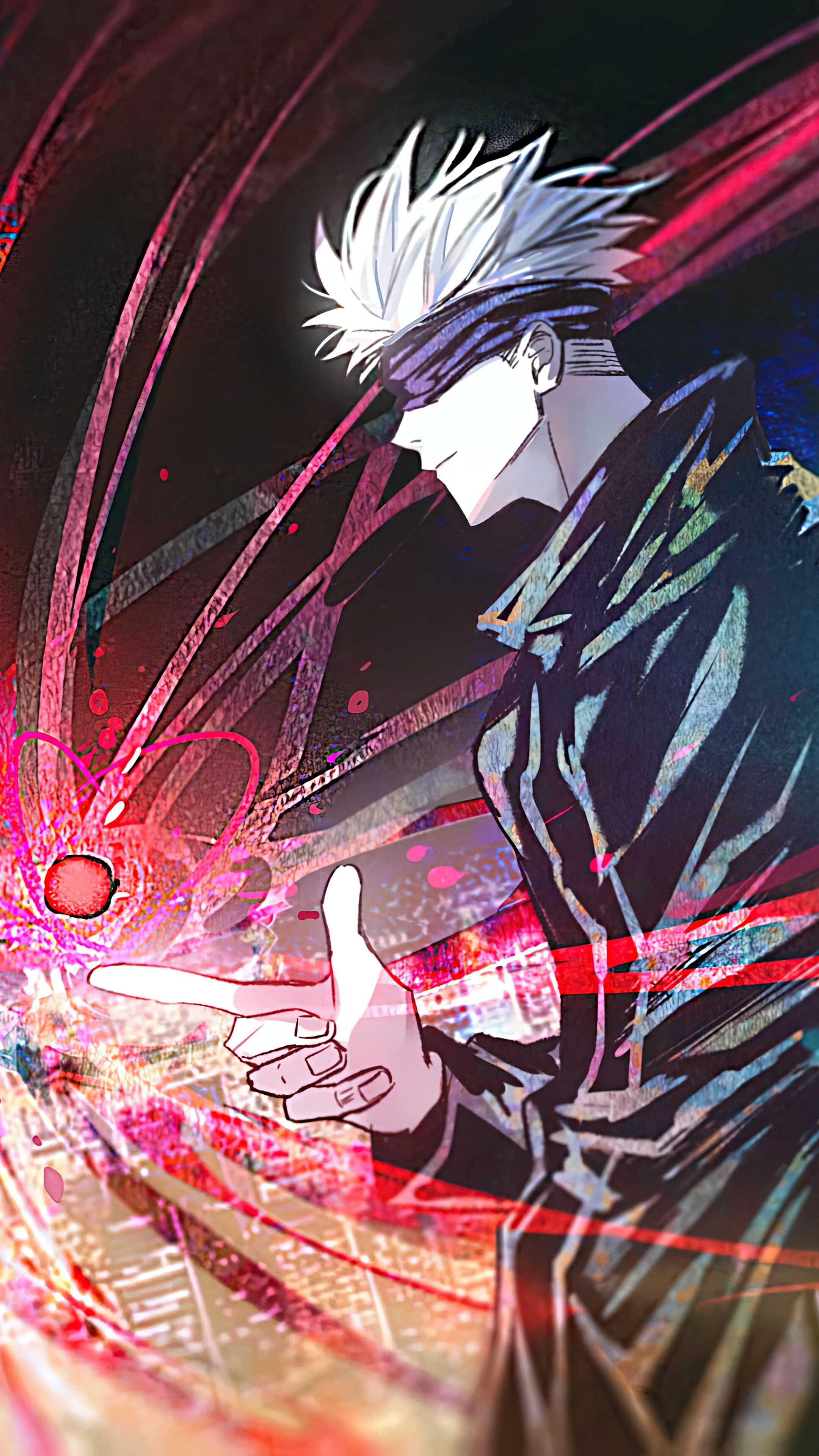2160x3840 Satoru Gojo Red Reversal Jujutsu Kaisen Wallpaper iPhone Phone 4K e