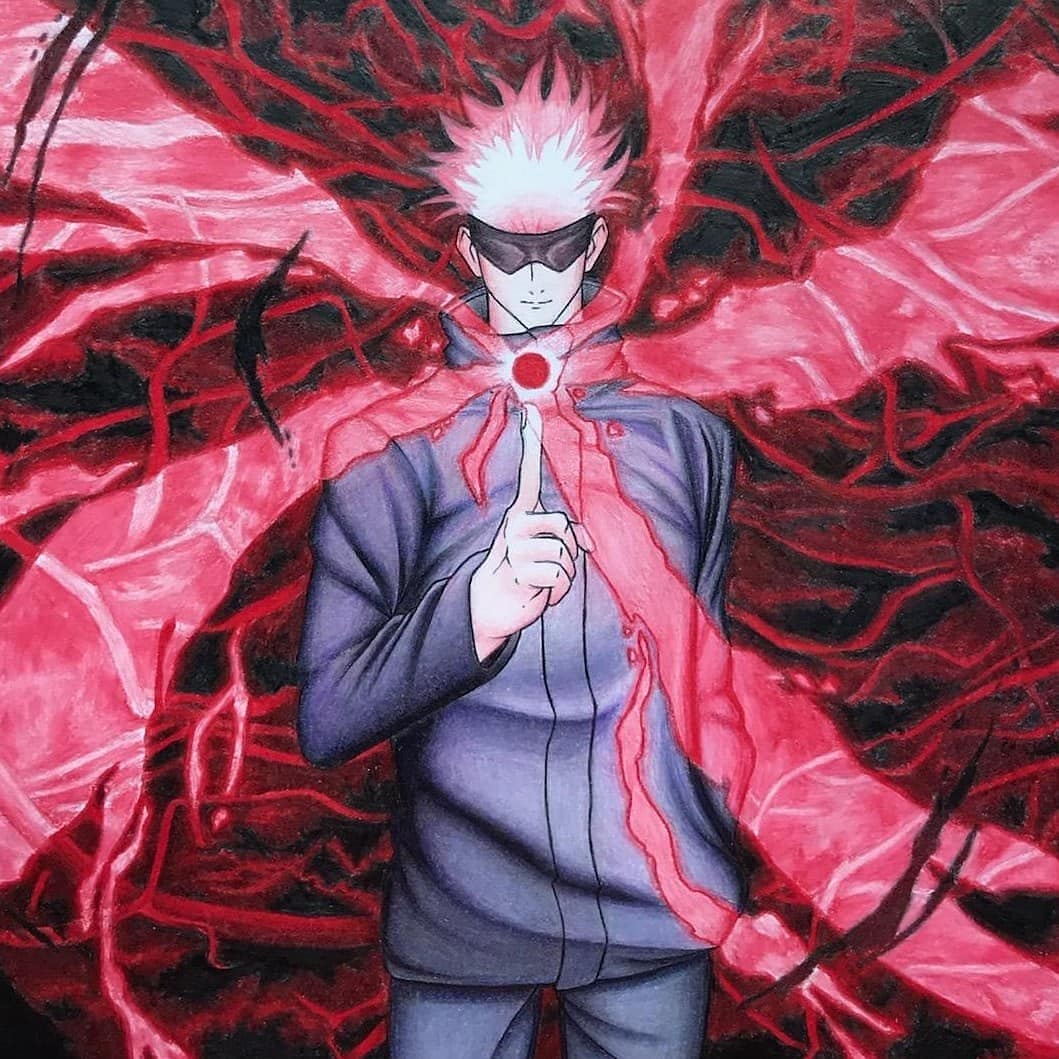 1059x1059 Gojo Satoru Cursed Technique Reversal: Red Drawing