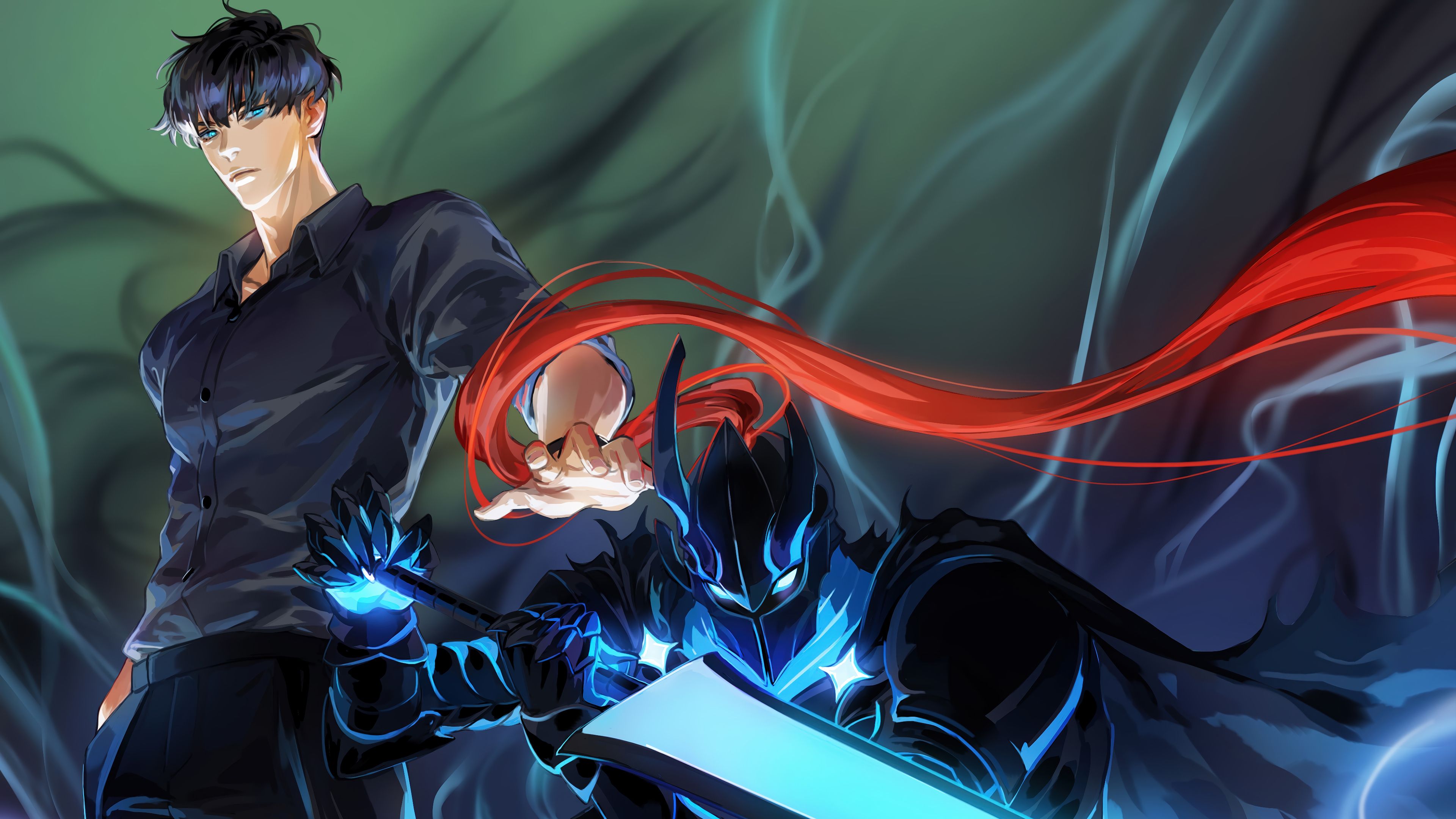 3840x2160 Solo Leveling Sung Jinwoo Igris Shadow Wallpaper 4K HD PC