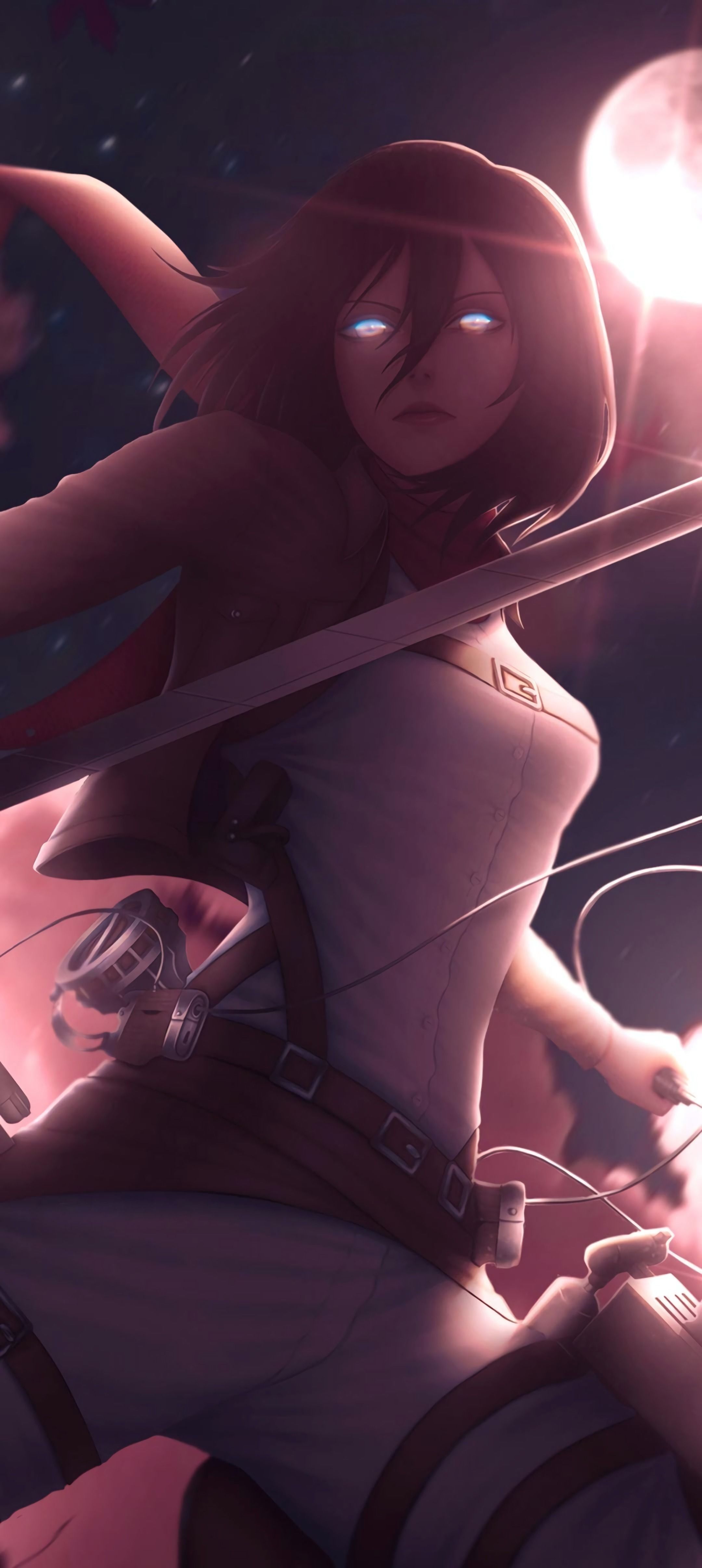 2160x4824 Wallpaper Human, Mikasa Ackerman, Attack on Titan, Animated Cartoon, Graphic Design, Background Free Image