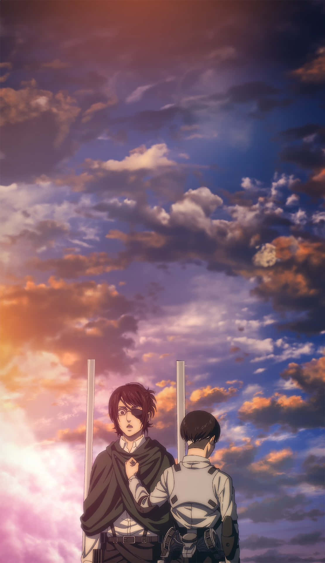 1110x1920 Download Attackon Titan Sunset Watchers Wallpaper