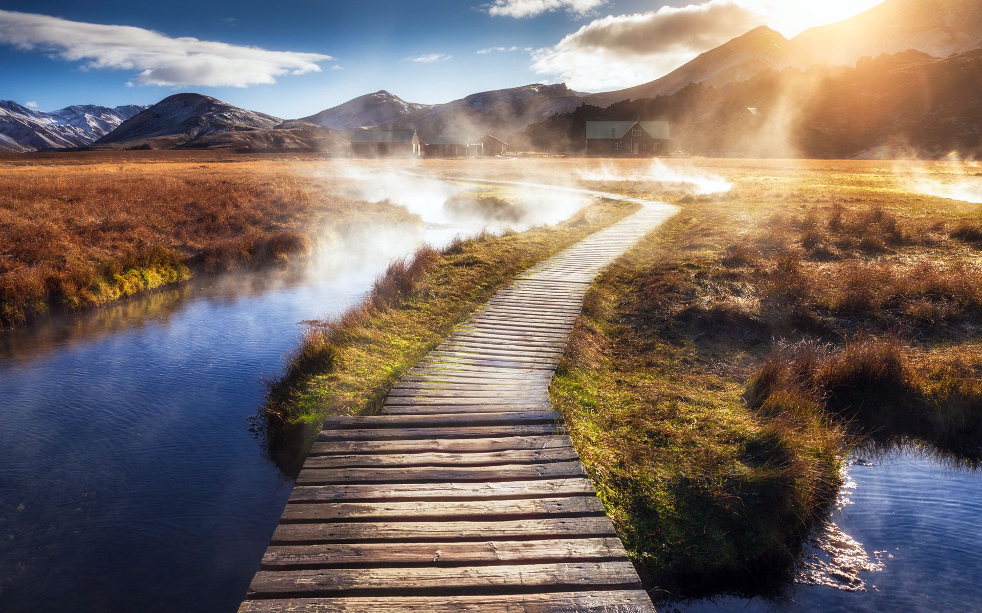 1920x1200 Wooden Path Wallpaper