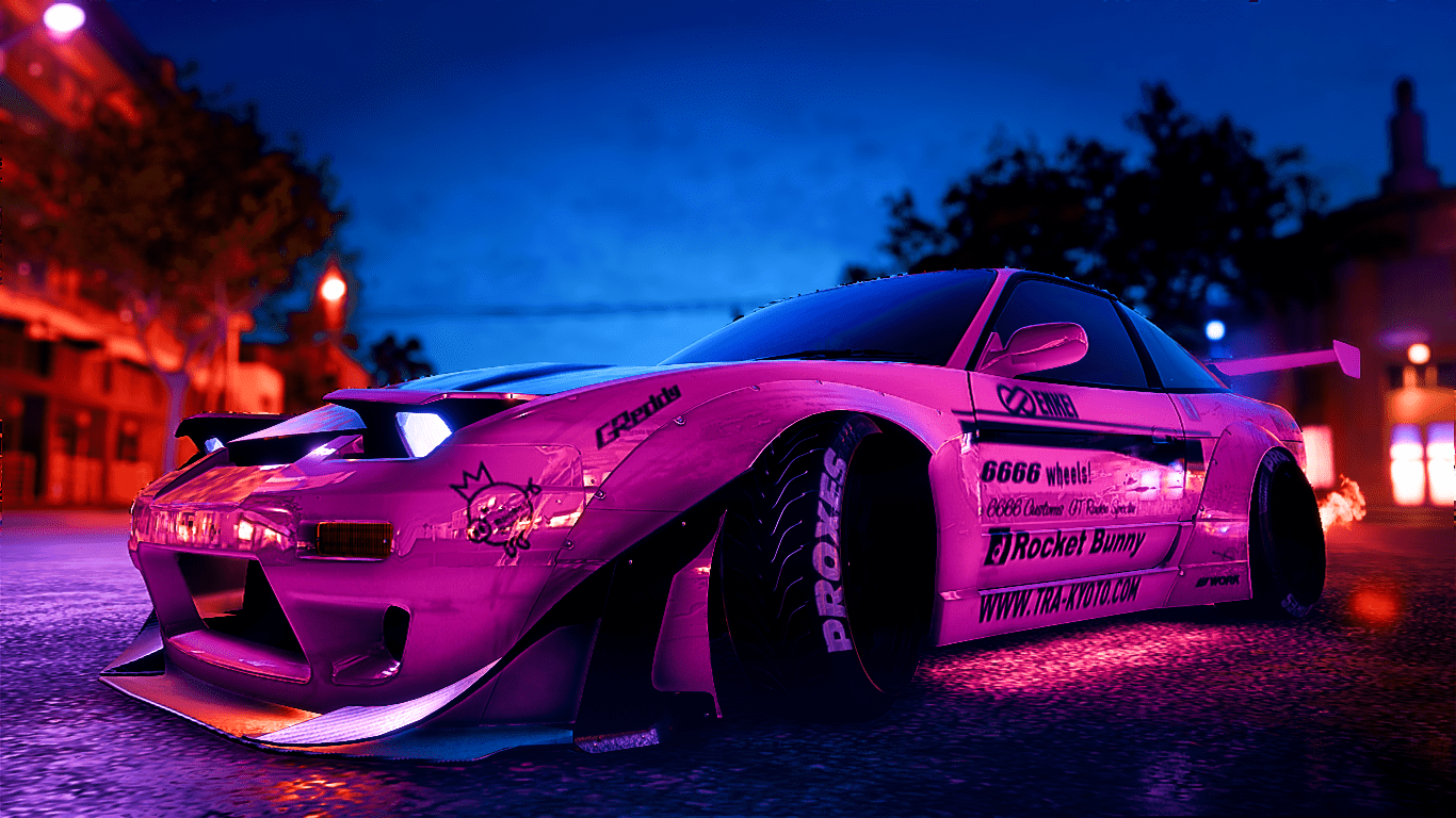 1366x768 Nissan 180sx Rocket Bunny Wallpaper