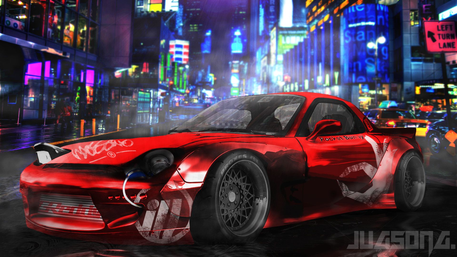 1920x1080 RX 7 FD3S Rocket Bunny Widebody Monster Stance