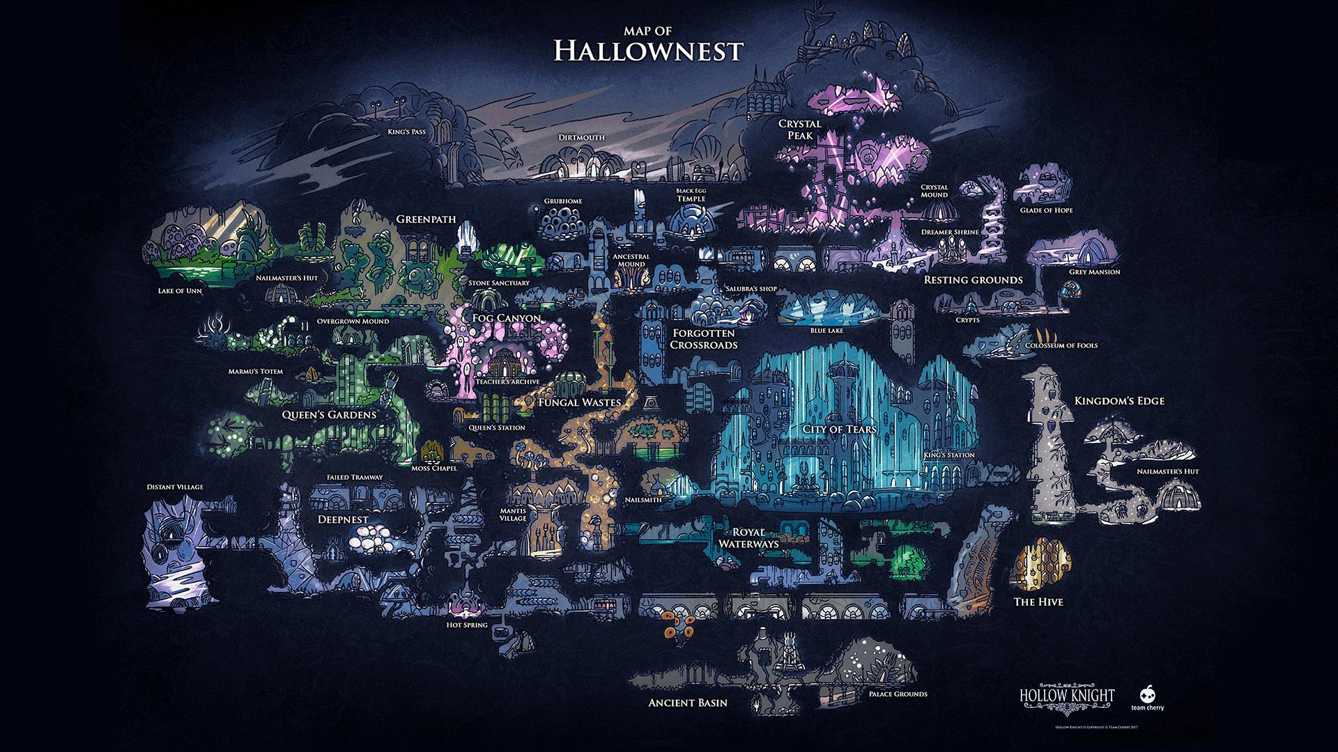1920x1080 Map of Hallownest Wallpaper!