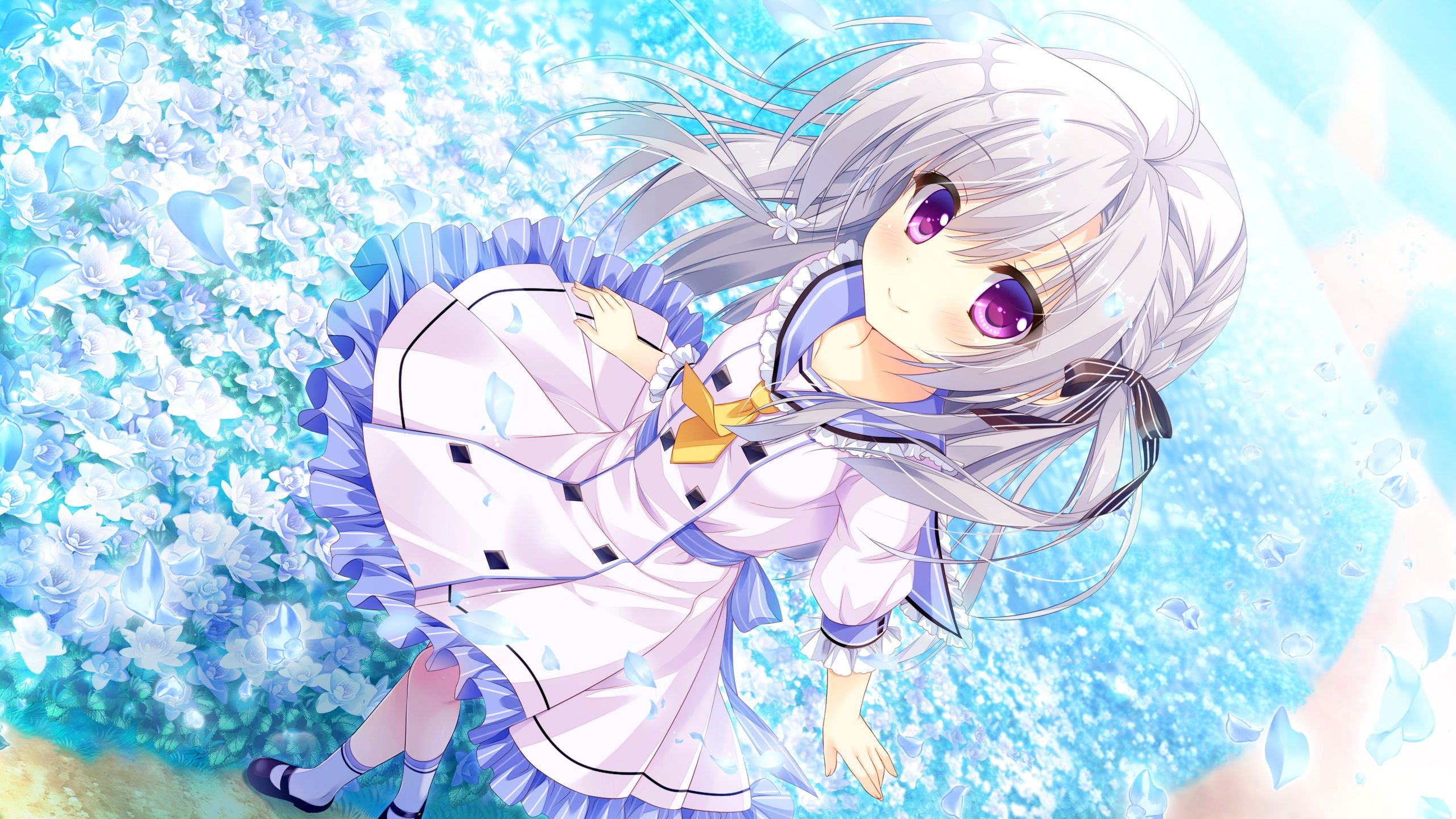 2560x1440 ameto yuki game cg karenai sekai to owaru hana ren (karenai sekai to owaru hana) school uniform sweet&tea. konachan.net.com Anime Wallpaper