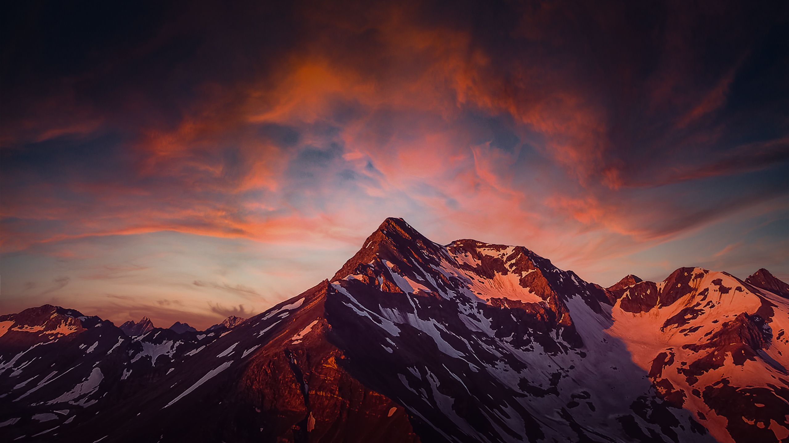 2560x1440 Download Mountains by the Dawn, Mountains, Dawn, 2K, 3K, 4K Wallpaper in 2560x1440 Resolution