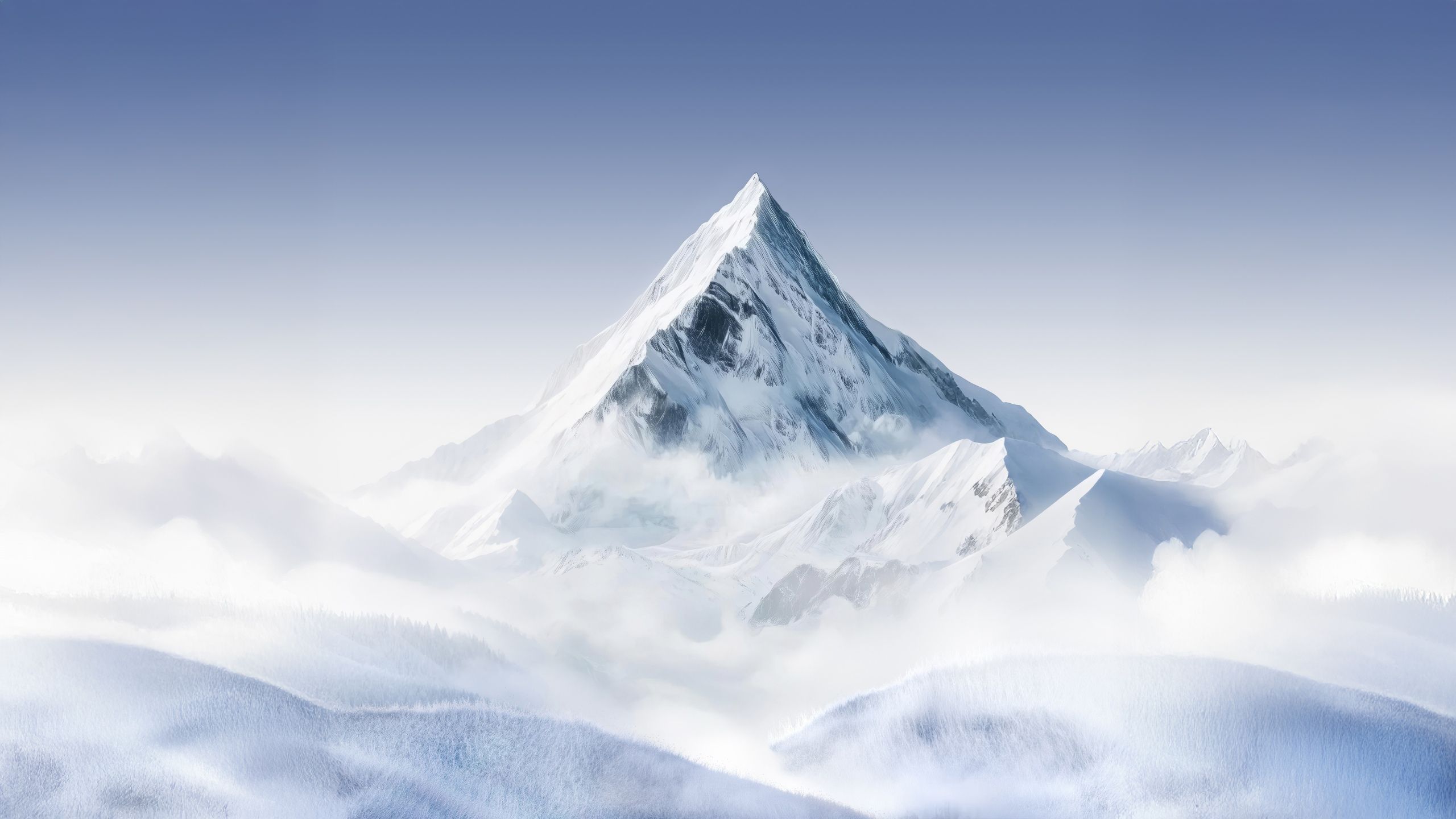 2560x1440 Winter Wallpaper 4K, Mountain Landscape