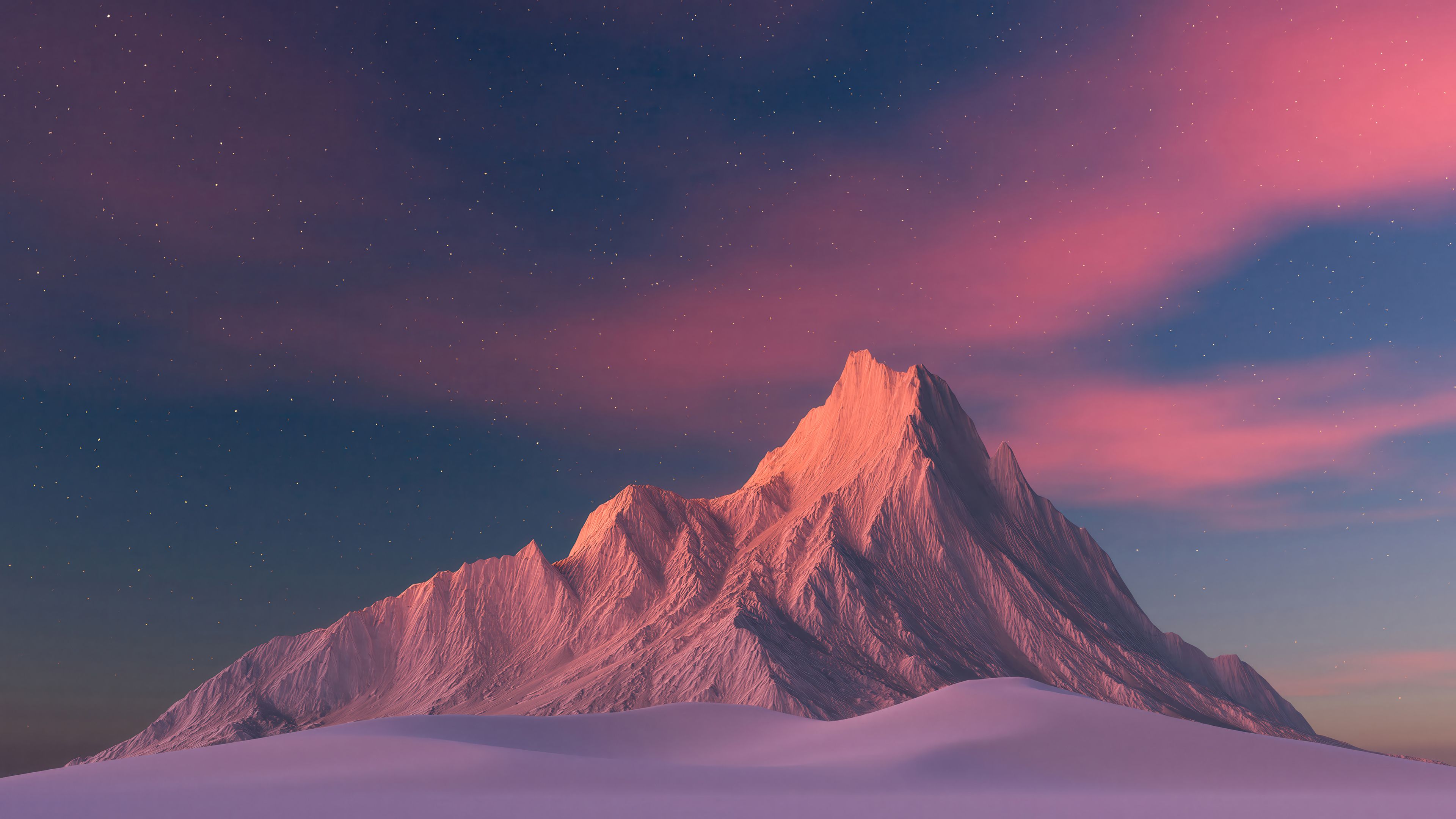 3840x2160 Snowy Mountain Wallpaper 4K HD PC b