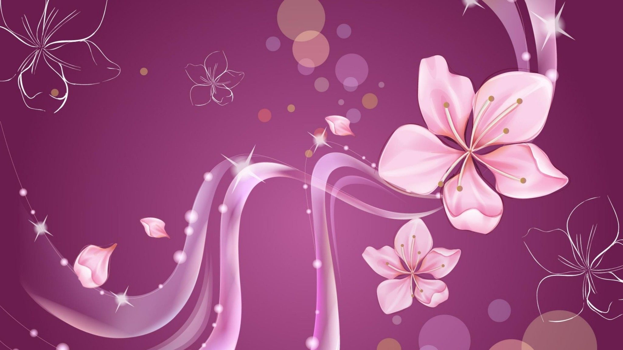 2048x1152 Purple Pink Floral Bliss HD Wallpaperx1152