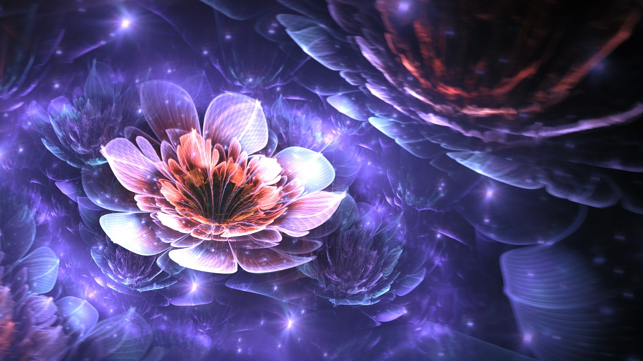 2048x1152 Flower Painting Desktop Wallpaper