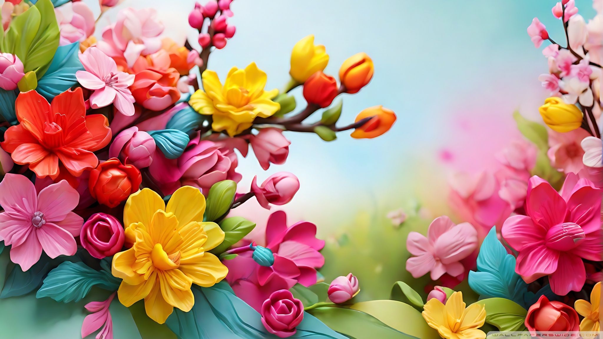 2048x1152 Vibrant Colorful Flowers 4K UHD Wallpaper for UltraHD Desktop and TV : Widescreen and UltraWide Display : Dual Monitor : Smartphone and Tablet Devices