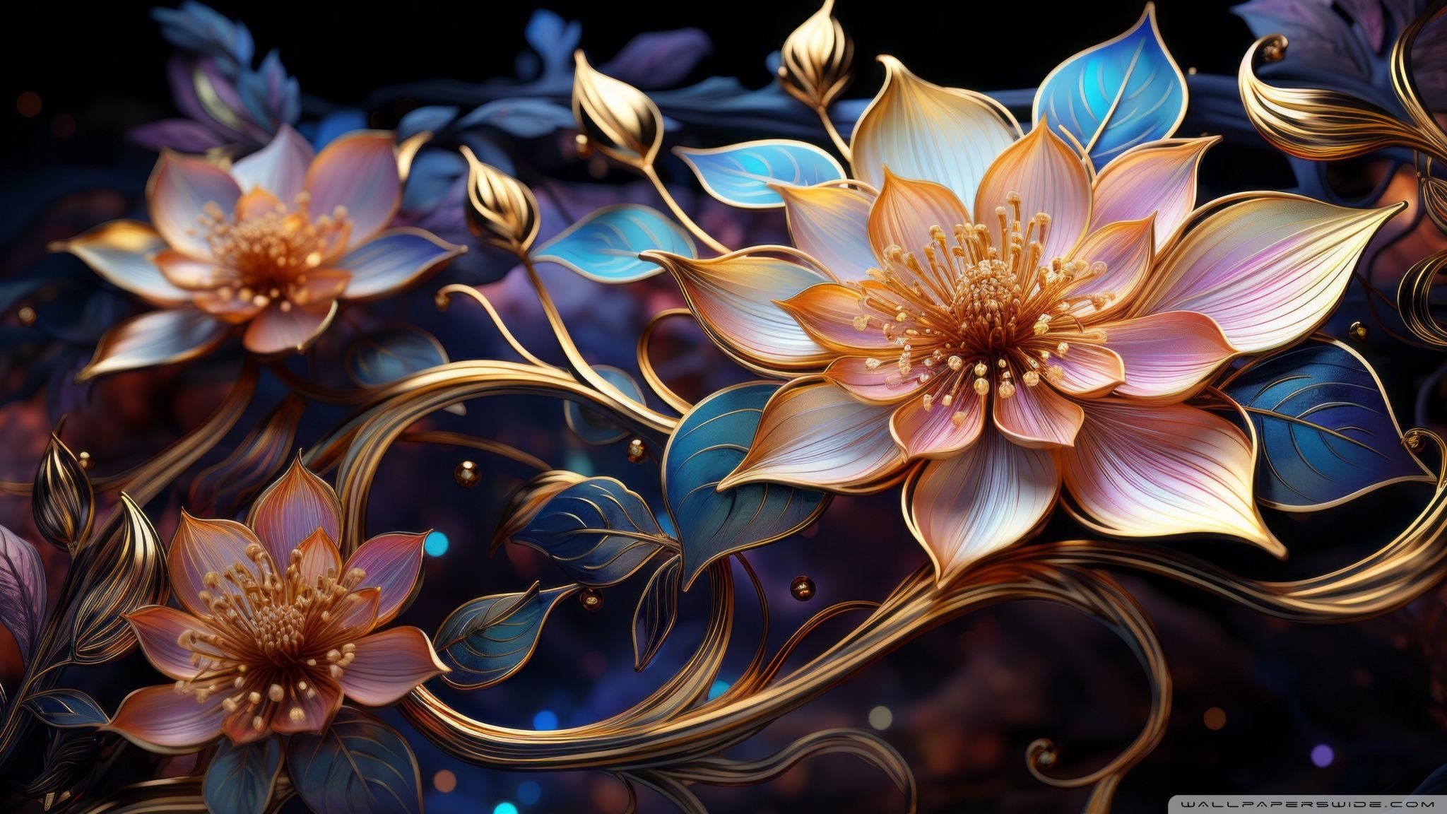 2048x1152 Fantasy Flowers Background 4K UHD Wallpaper for UltraHD Desktop and TV : Widescreen and UltraWide Display : Smartphone and Tablet Devices