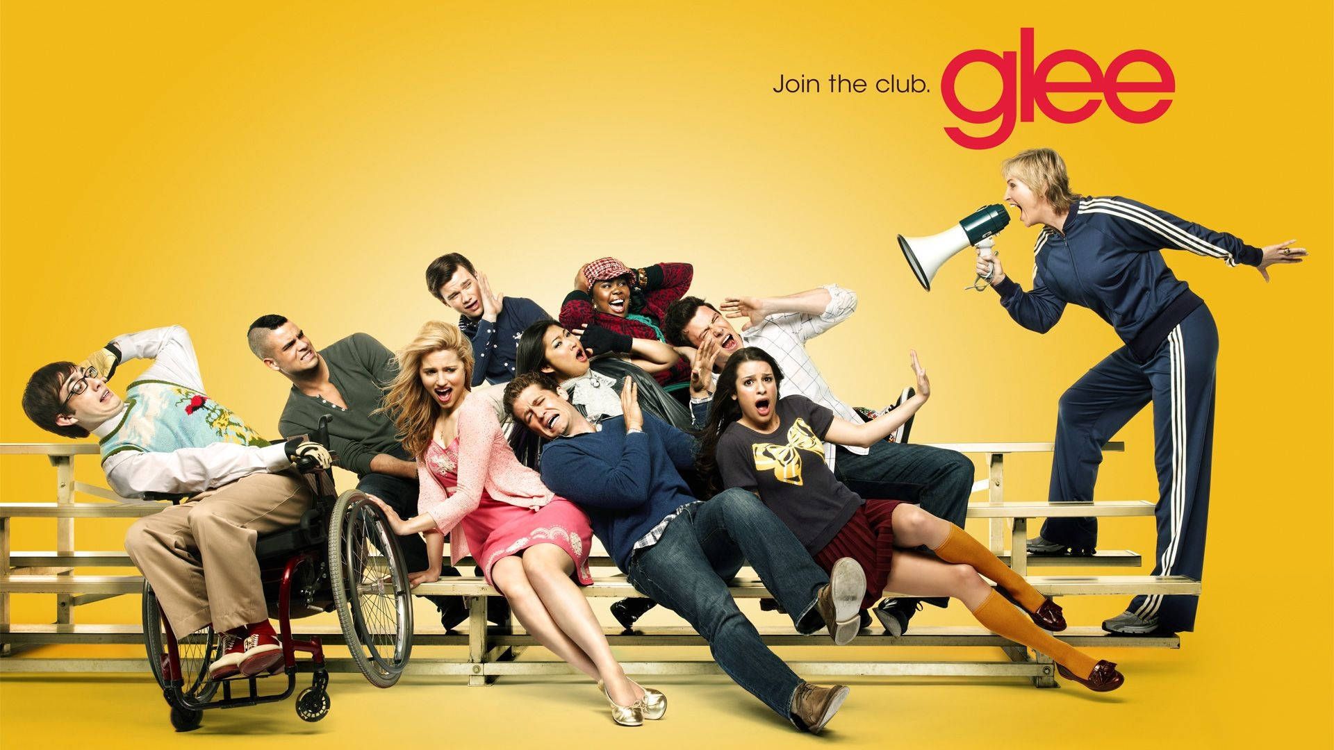 1920x1080 Download Jane Lynch Glee Megaphone Poster Wallpaper