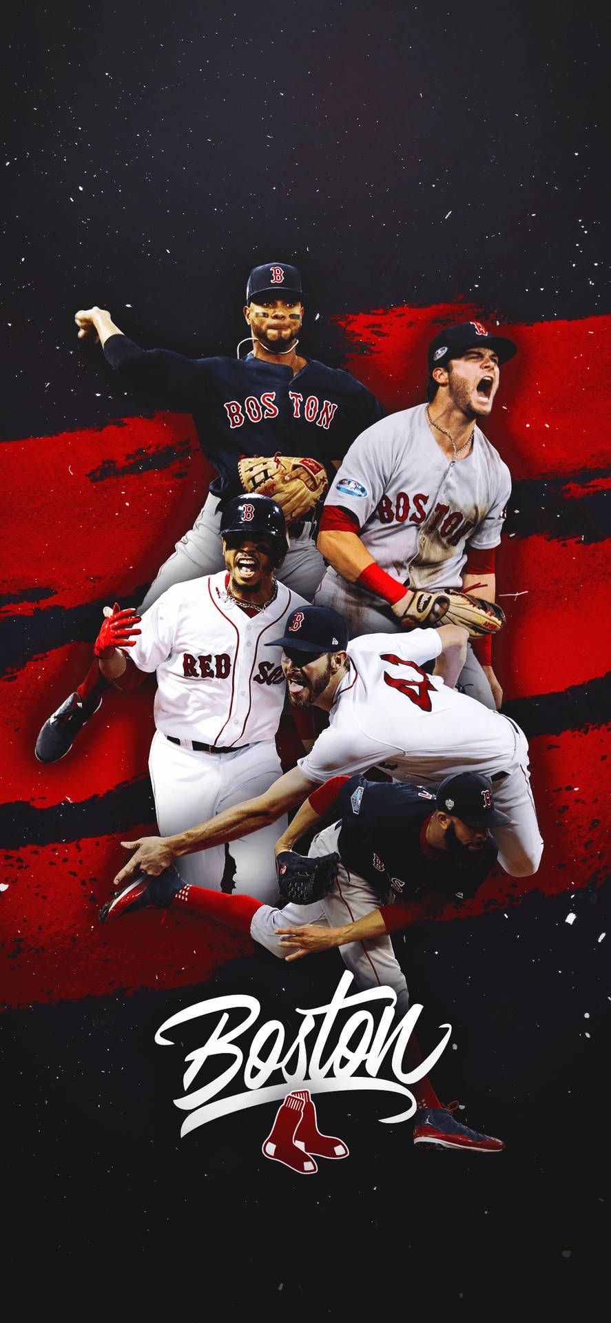 887x1920 Download Boston Red Sox Star Players Wallpaper