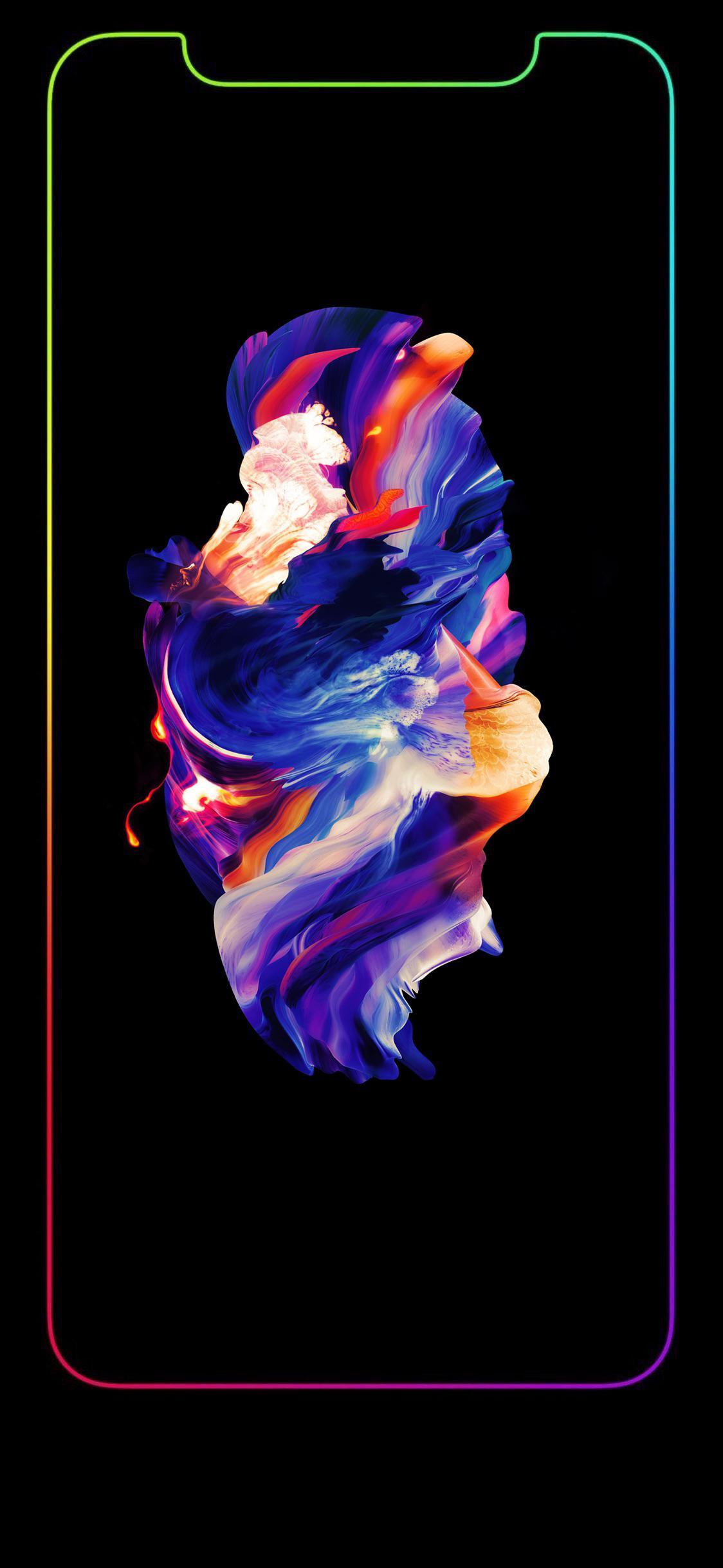 1124x2436 Put a frame on an oled wallpaper. iPhone X Wallpaper X
