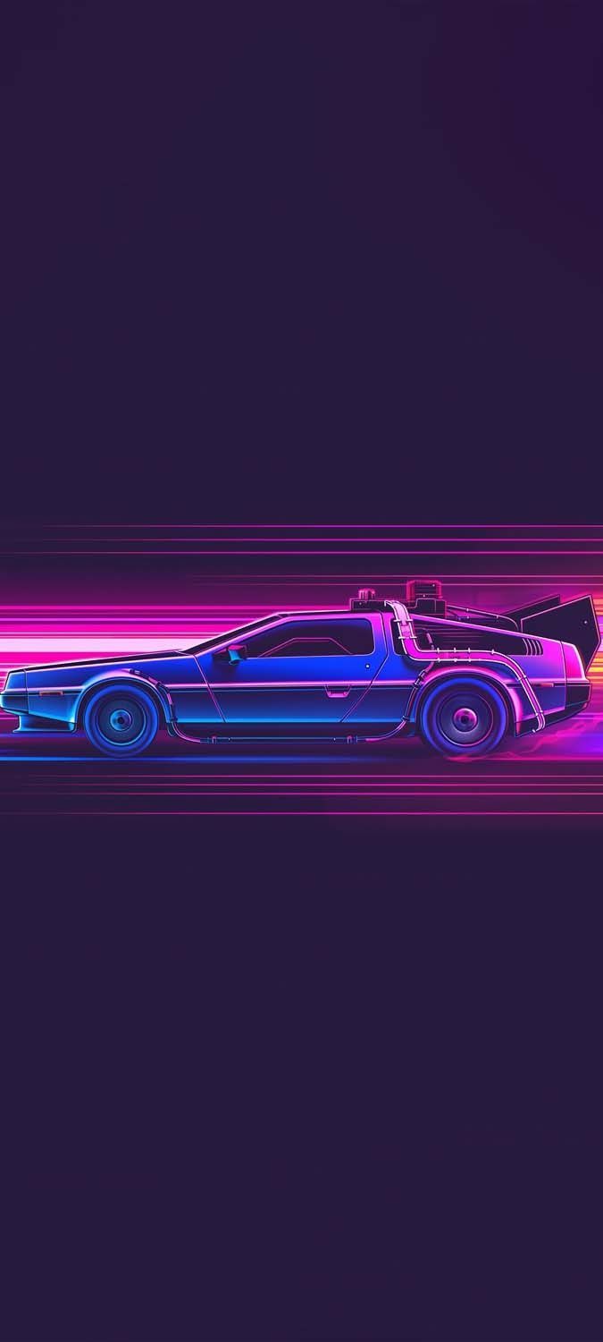 675x1500 delorean synthwave