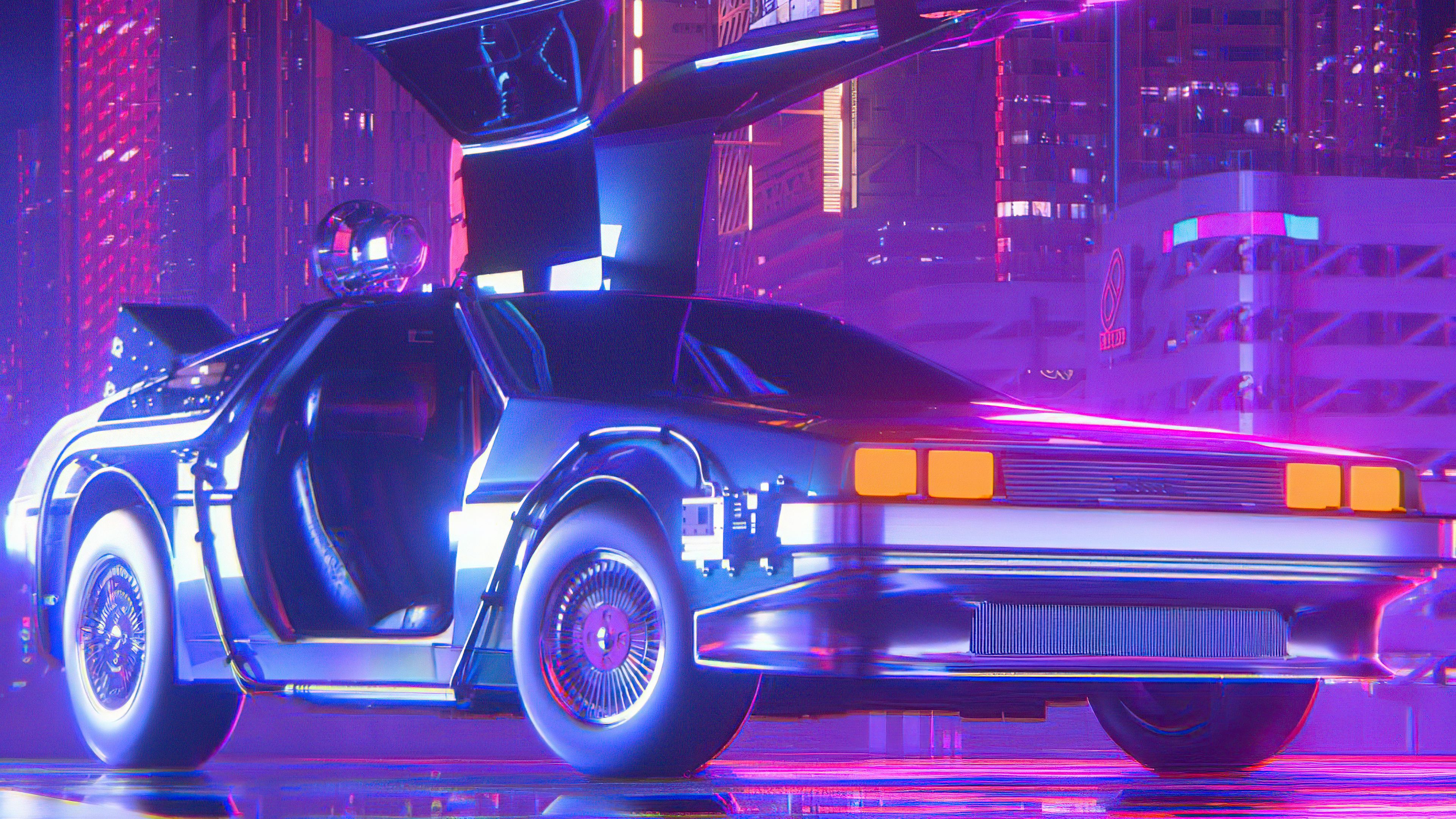 3840x2160 Night Life Delorean Dmc 4k Wallpaper, HD Artist Wallpaper, 4k Wallpaper, Image, Background, Photos and Picture
