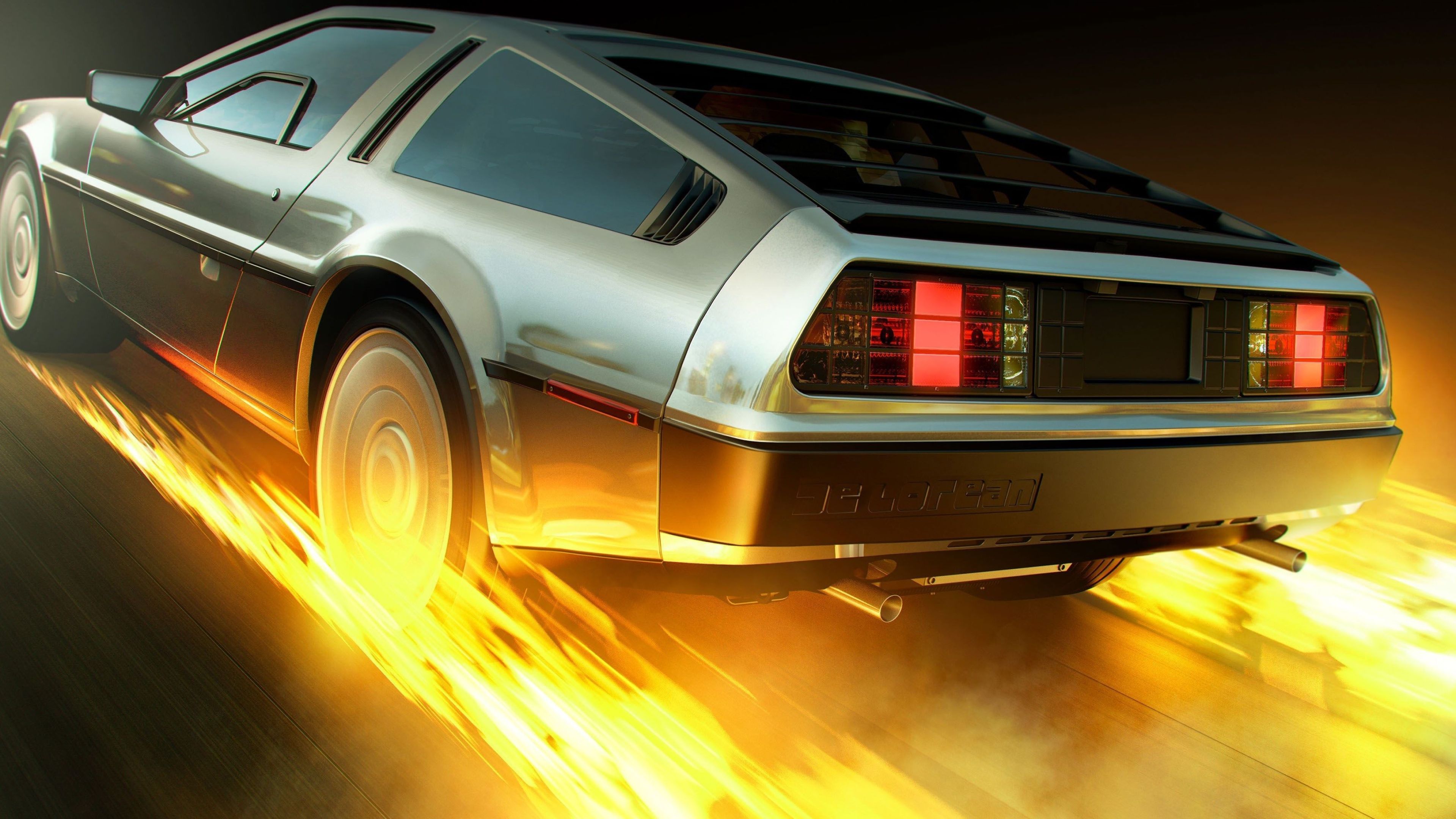 3840x2160 DeLorean Wallpaper
