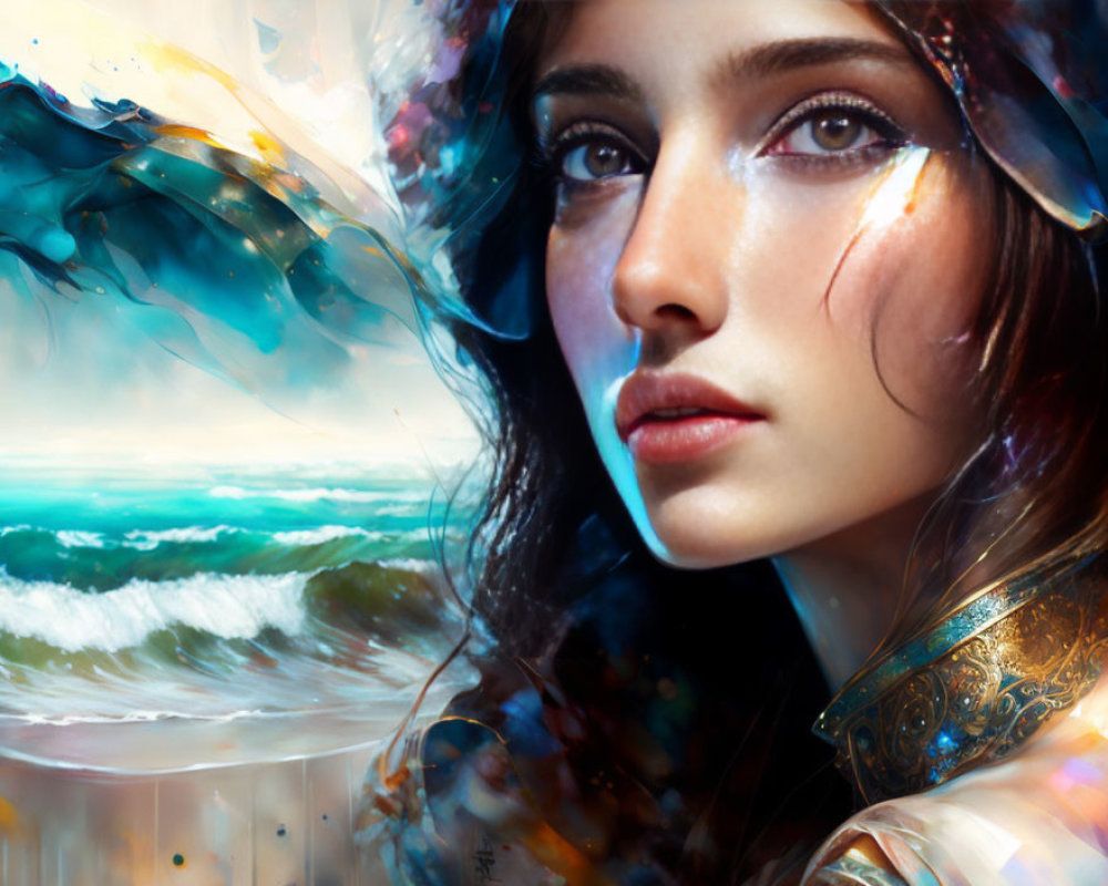 1000x800 image of girl in hyperrealism and PreRaphaelitism, by Yossi Kotler, highly detailed, digital painting, elegant, fantasy, 8k, 4k,. Deep Dream Generator