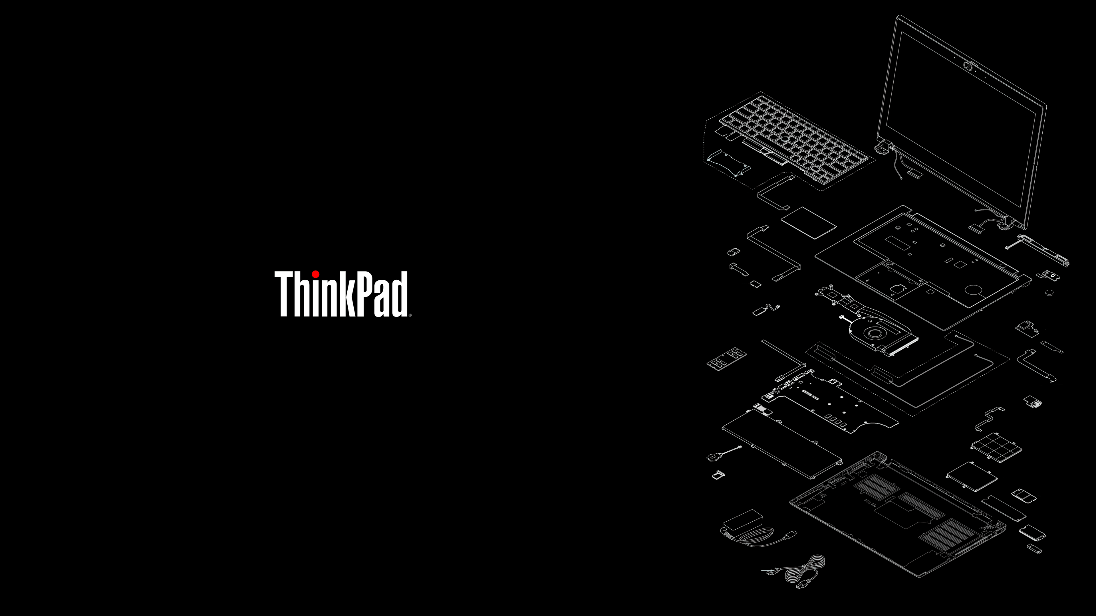 3840x2160 My first attempt at making an Exploded ThinkPad Wallpaper. It ain't the best but it's something. This is the T490 as that's what I use currently. [3840x2160]
