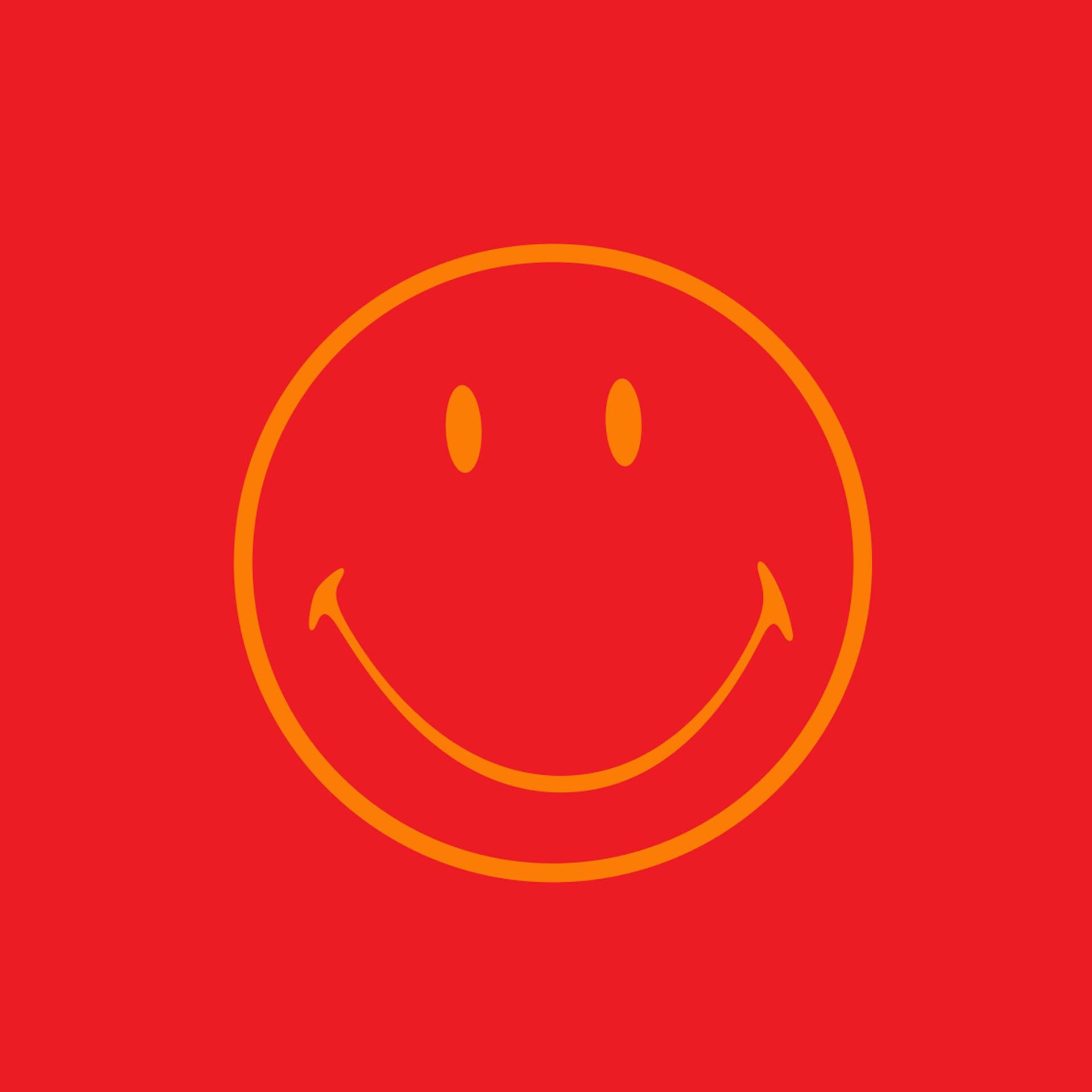 1920x1920 Download Preppy Smiley Face On Plain Red Wallpaper