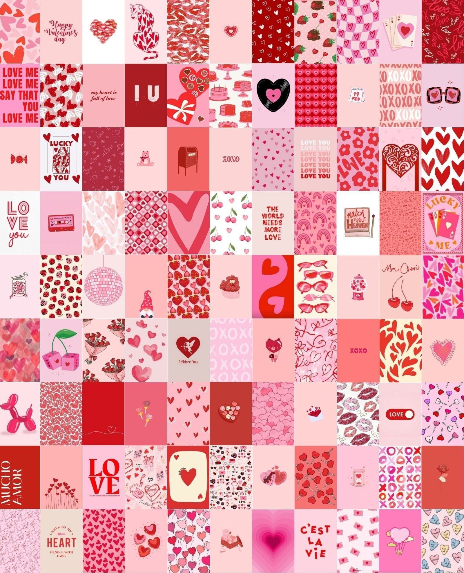 1600x1975 PCS. Valentine's Pink and Red Wall Poster Prints. Pastel Danish Aesthetic Photo Collage. Lovecore Preppy Collage. (DIGITAL DOWNLOAD)