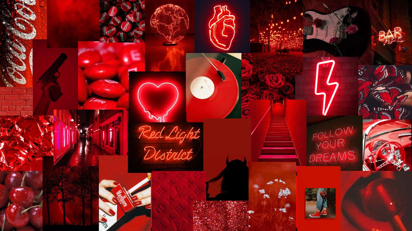 1379x776 Red Aesthetic Laptop Wallpaper