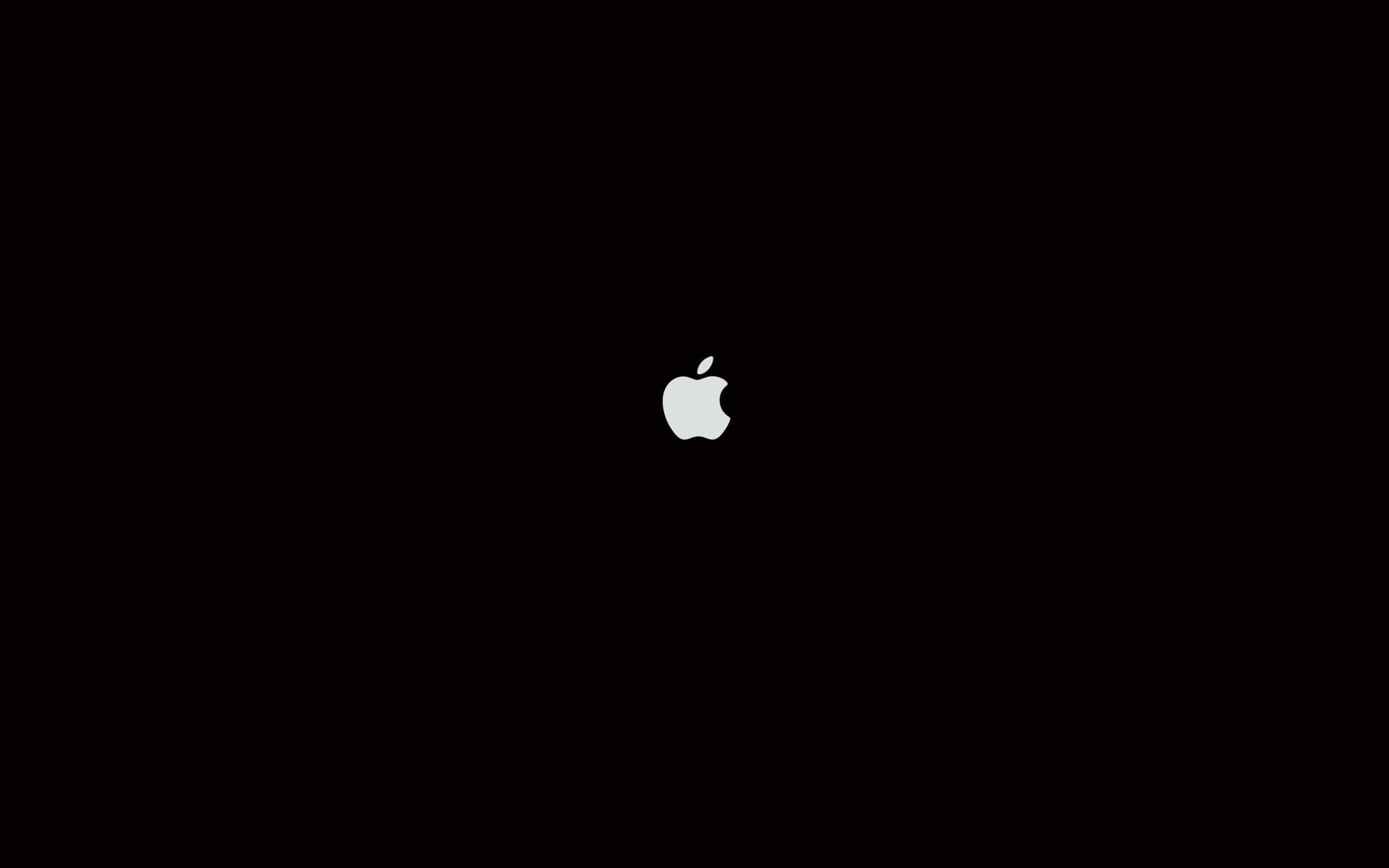 1920x1200 Download Plain Black And White Apple Logo Wallpaper