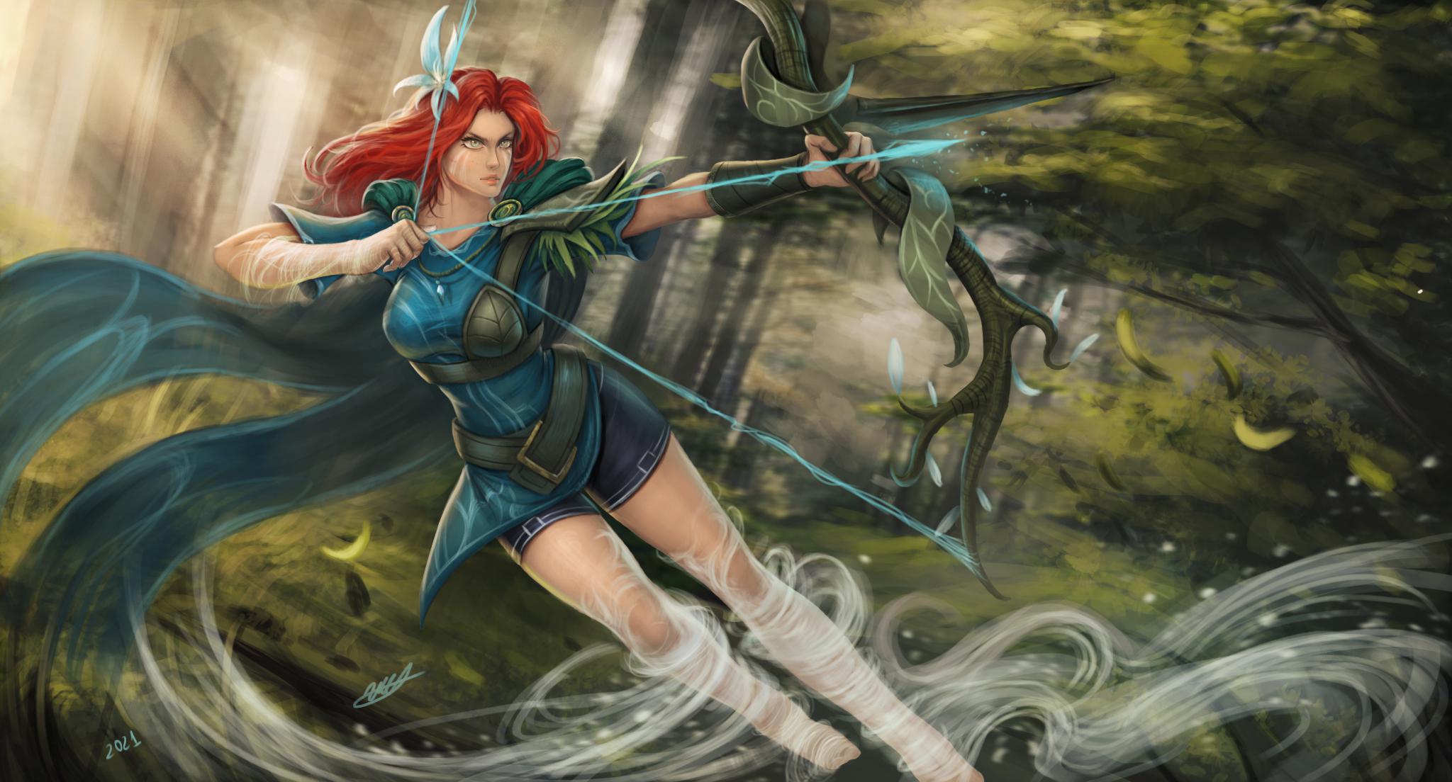 2048x1104 Windranger arcana fanart by me, hope u guys like it :D