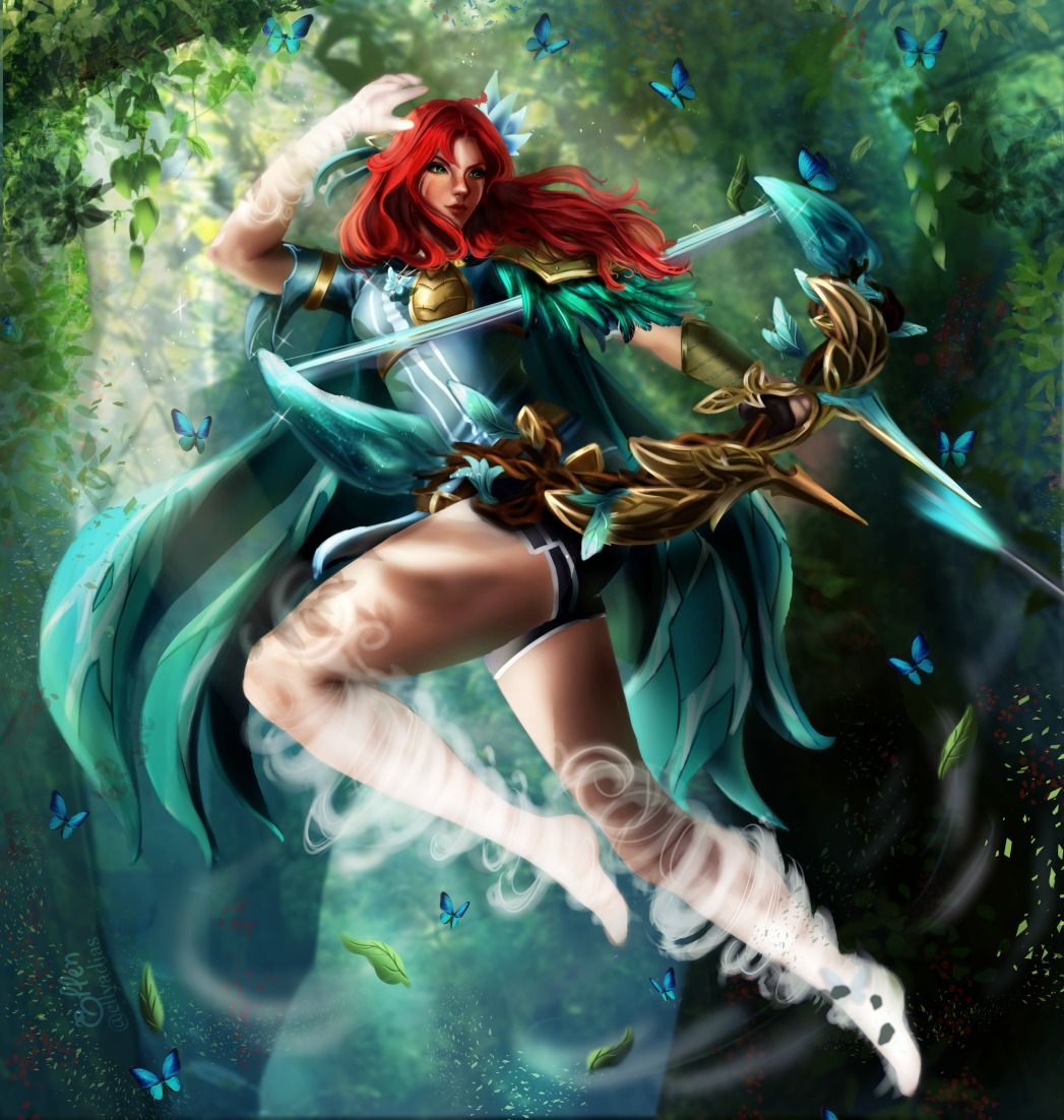 1047x1102 My SO fell in love with Windranger's arcana and made this