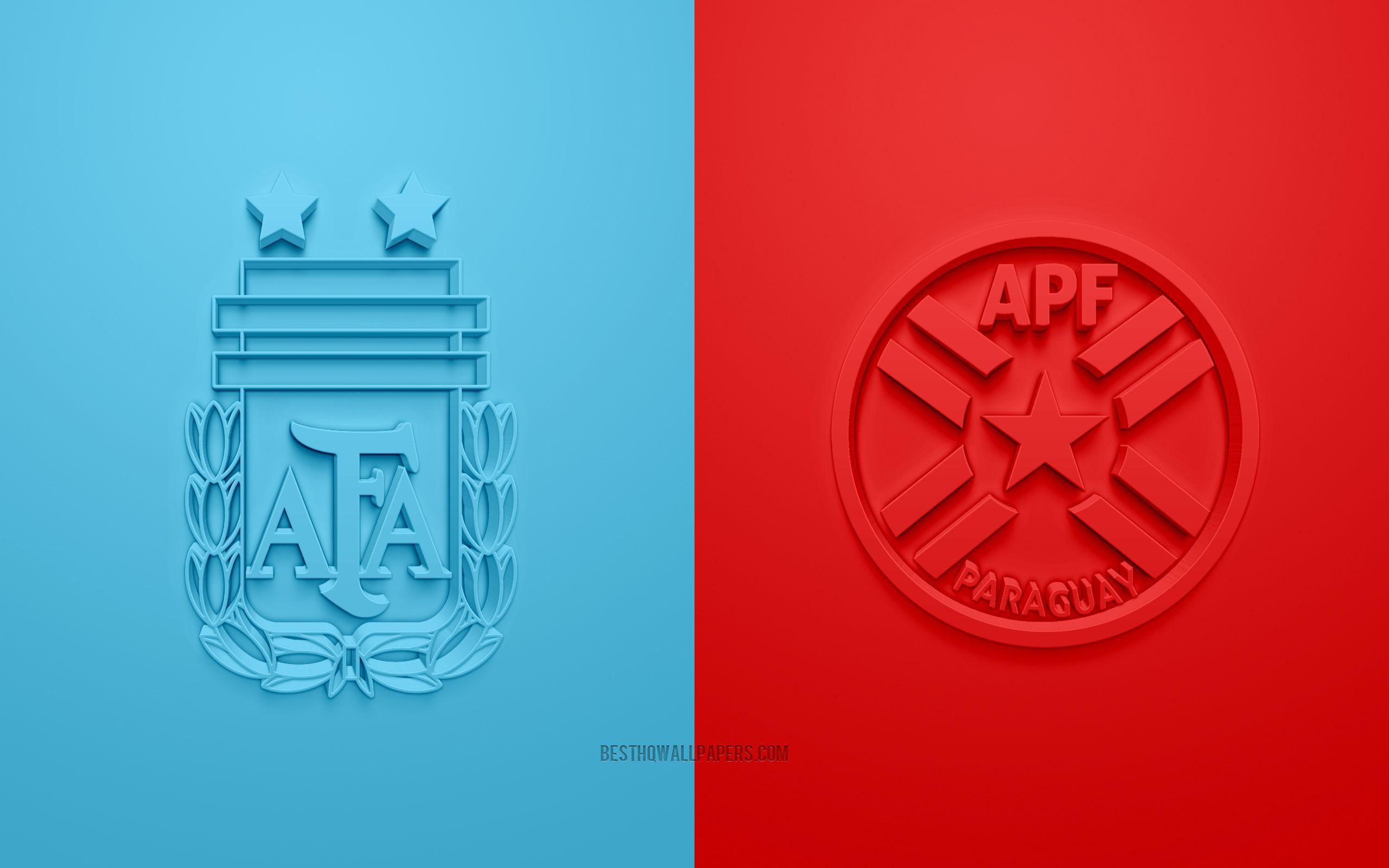 2560x1600 Download wallpaper Argentina vs Paraguay, 3D art, 2019 Copa