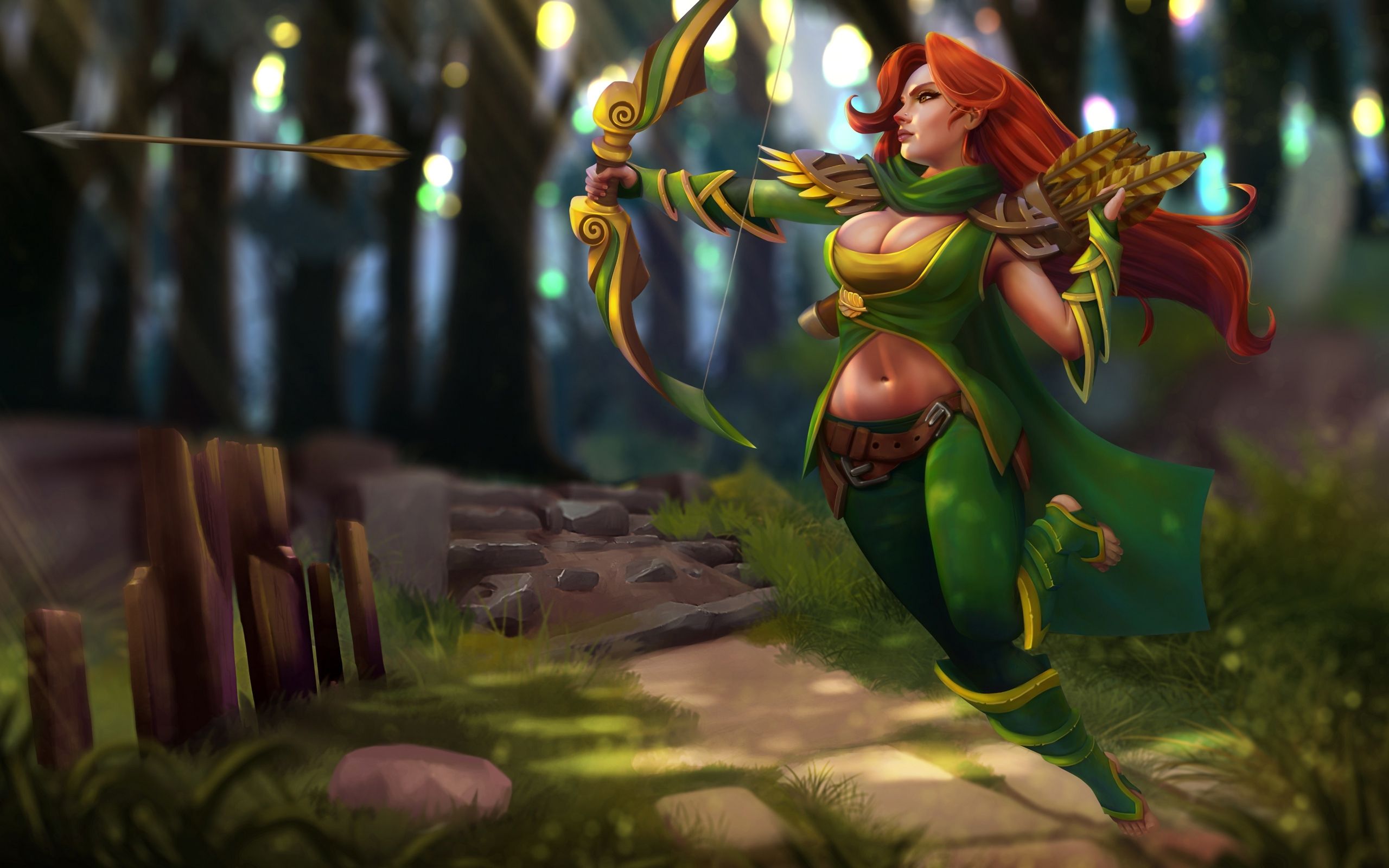 2560x1600 Wallpaper girl, art, dota windranger, moba, lyralei for mobile and desktop, section игры, resolution 2560x1600