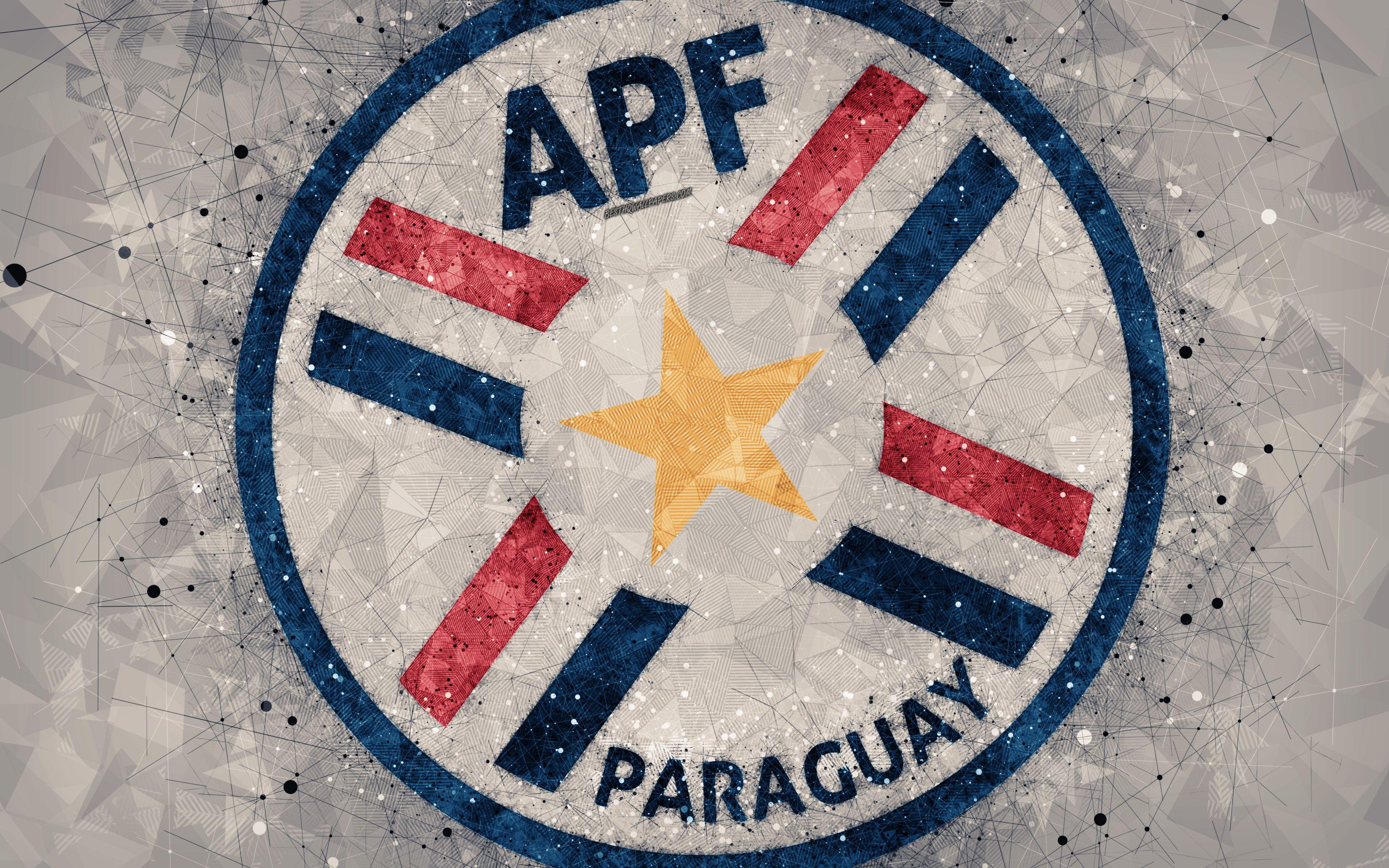 3840x2400 Download wallpaper Paraguay national football team, 4k, geometric